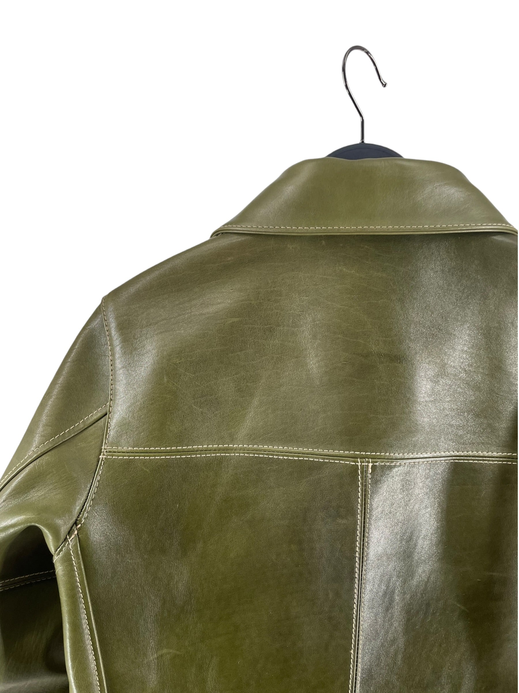 Y'2 LEATHER/Leather Jkt/36/Green/Horsehide/ view 4