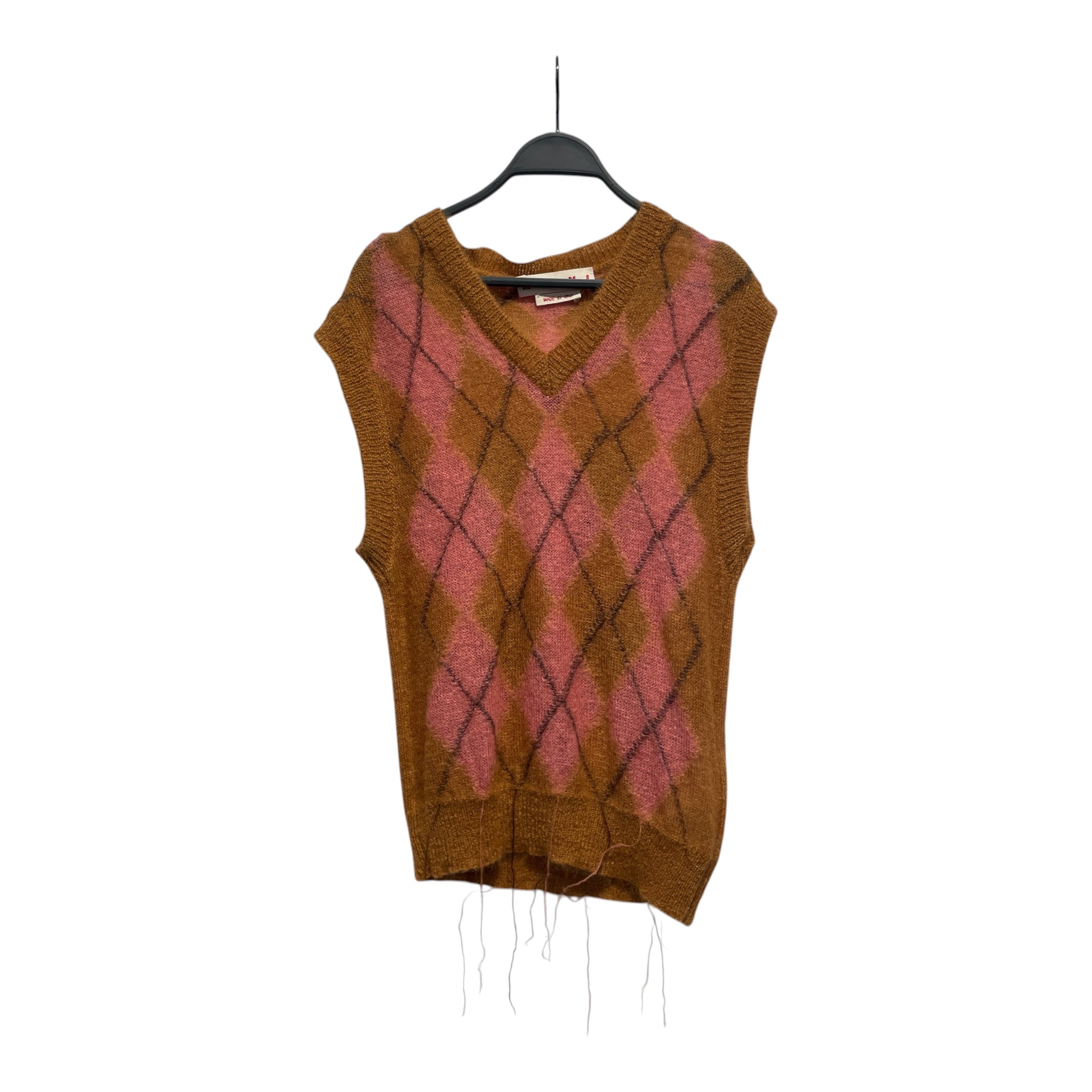MARNI/Knitted Vest/48/Hombre Check/Mohair/PNK/ view 1