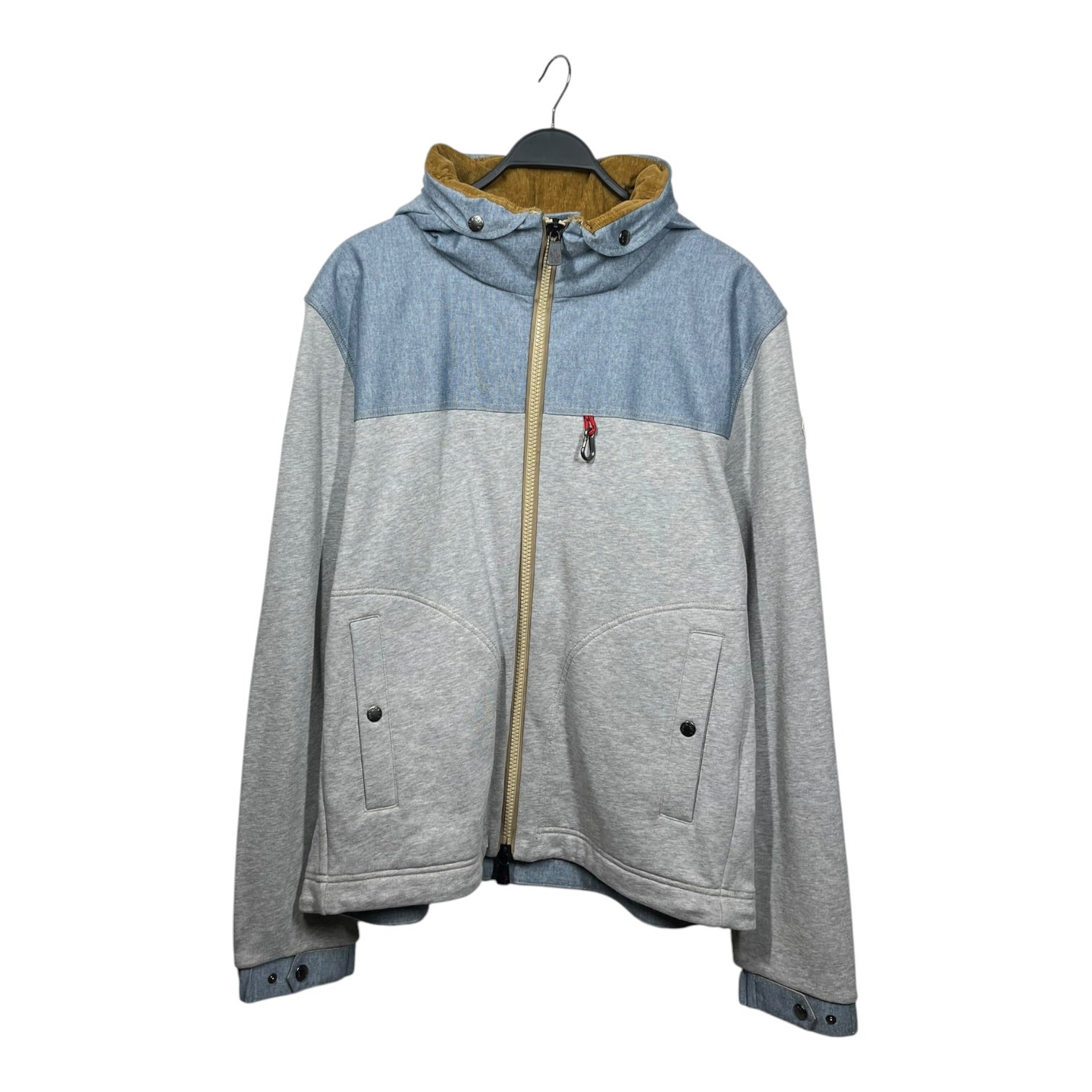 MONCLER GRENOBLE/Jacket/XL/Cotton/GRY/CHAMBRAY HOODED ZIP SWEATER view 1