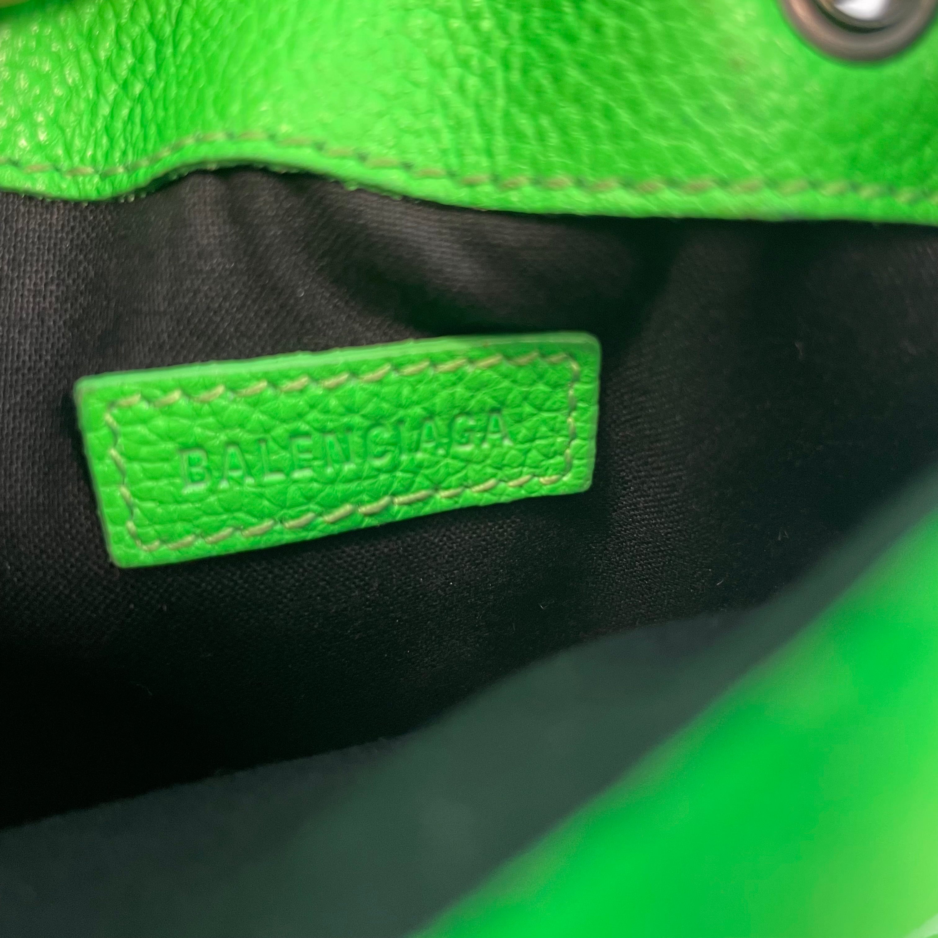 BALENCIAGA/Fanny Pack/OS/Leather/GRN/lime green messenger view 4
