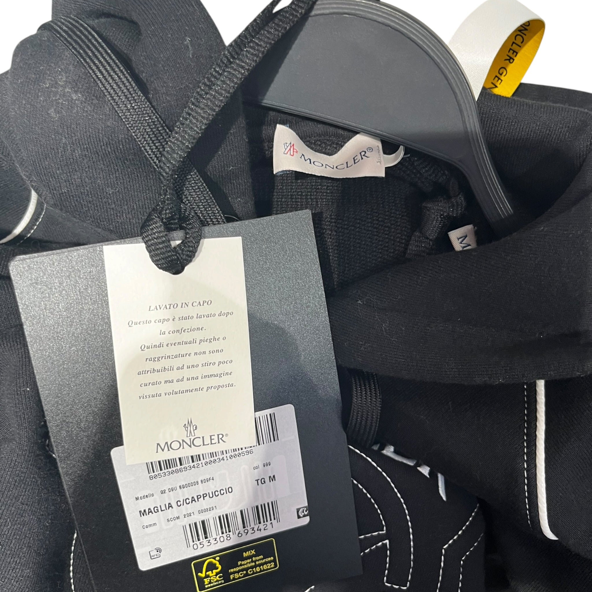 MONCLER/Hoodie/M/Graphic/Cotton/BLK/Embroidered Logo view 3