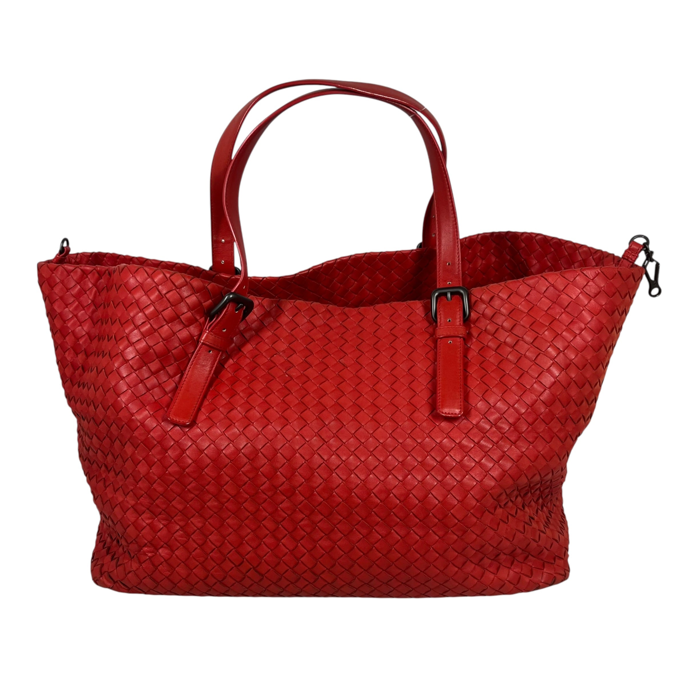 BOTTEGA VENETA/Tote Bag/Leather/RED/Intrecciato Medium Tote view 1