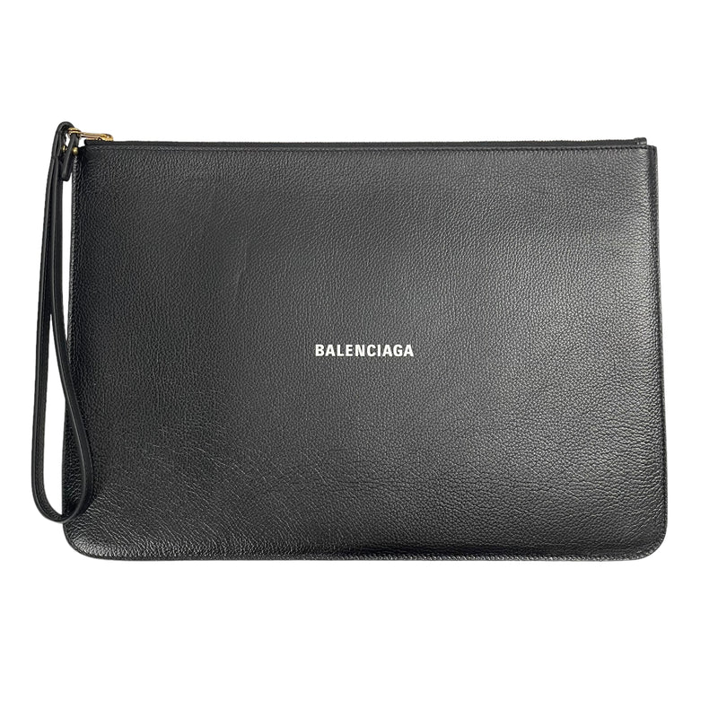 BALENCIAGA/Pouch/Leather/BLK/COMPUTER POUCH