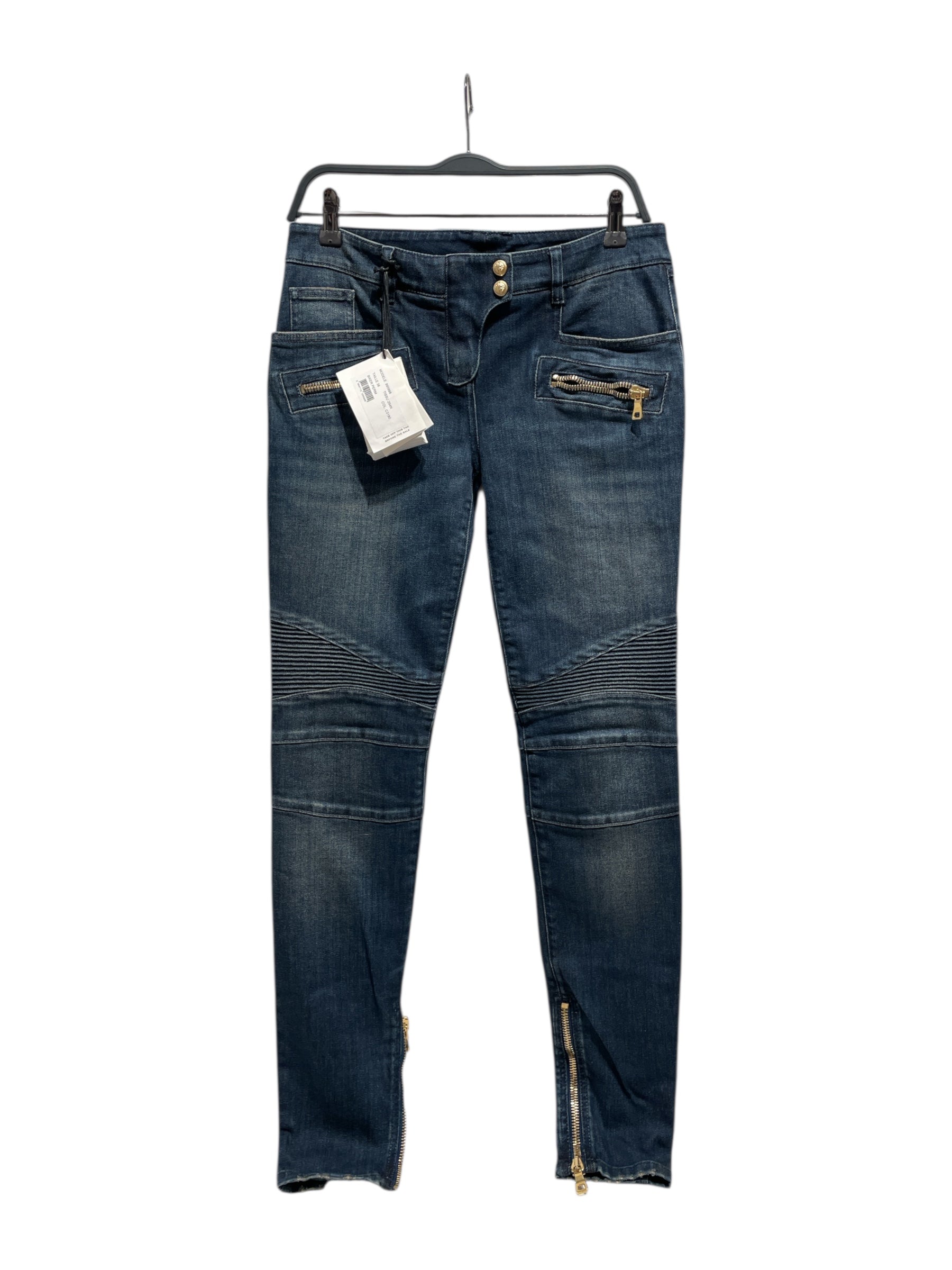 BALMAIN/Skinny Pants/38/Denim/NVY/BIKER view 1