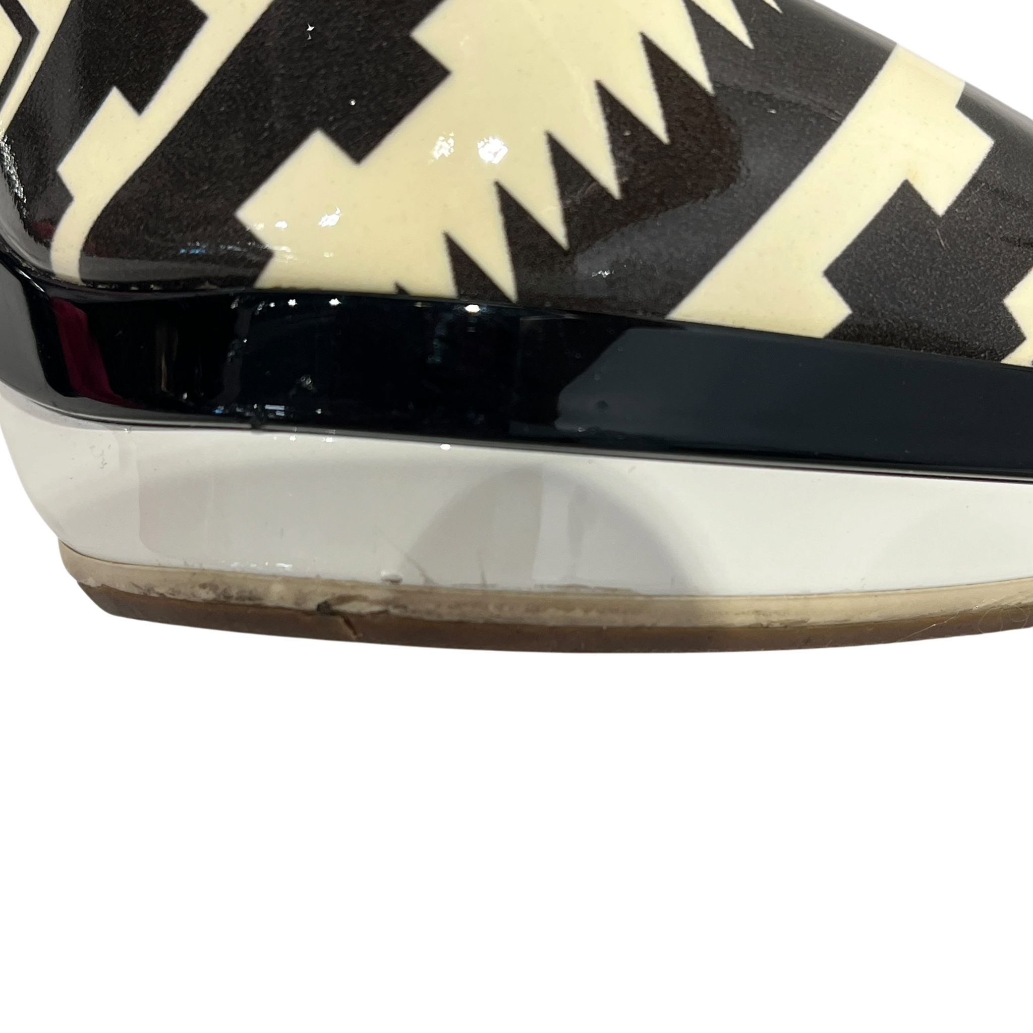 VERSACE/Heels/EU 36/All Over Print/Leather/BLK/V-Tip/Geometric Pattern Pointed Toe view 5