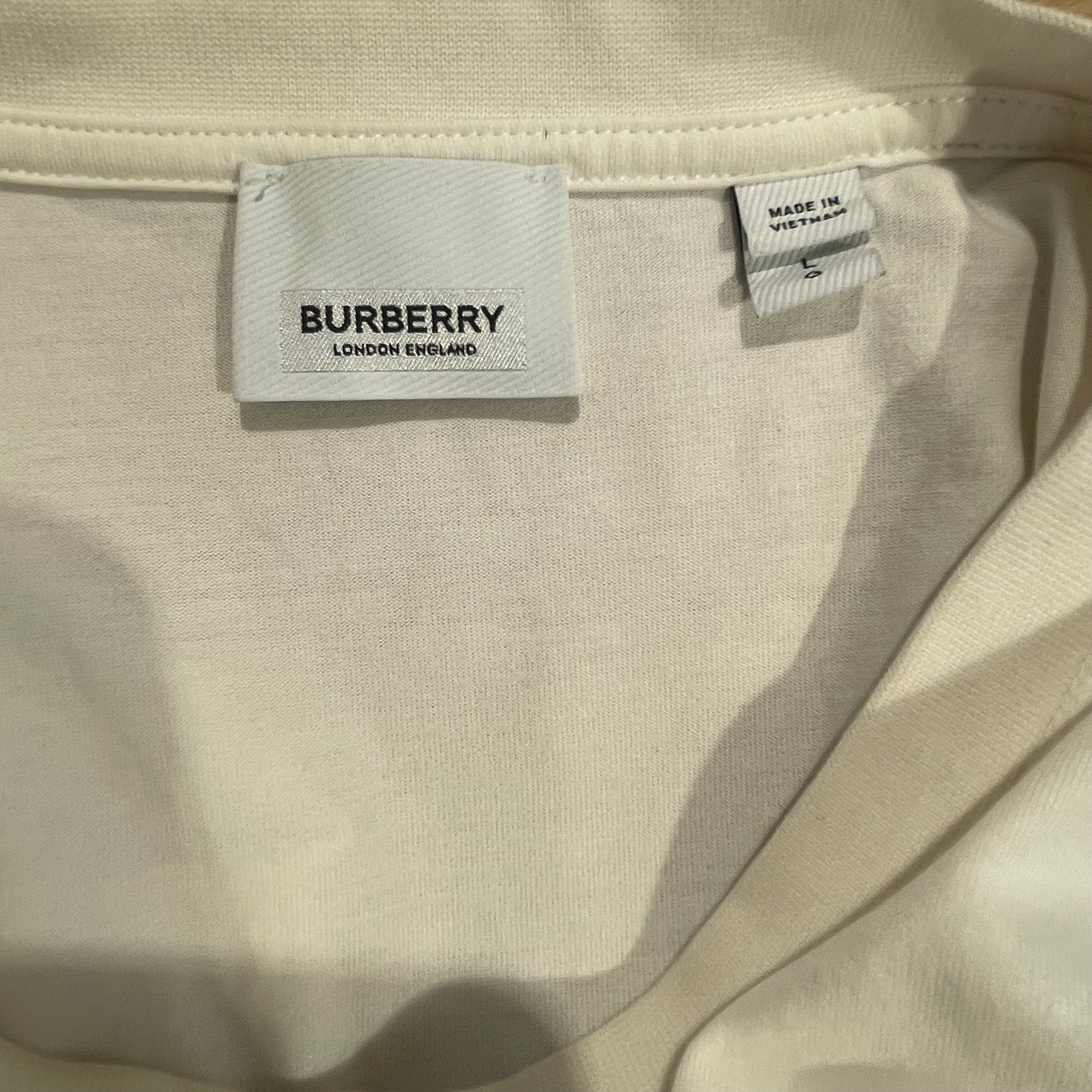 BURBERRY LONDON/T-Shirt/L/Cotton/WHT/ view 3