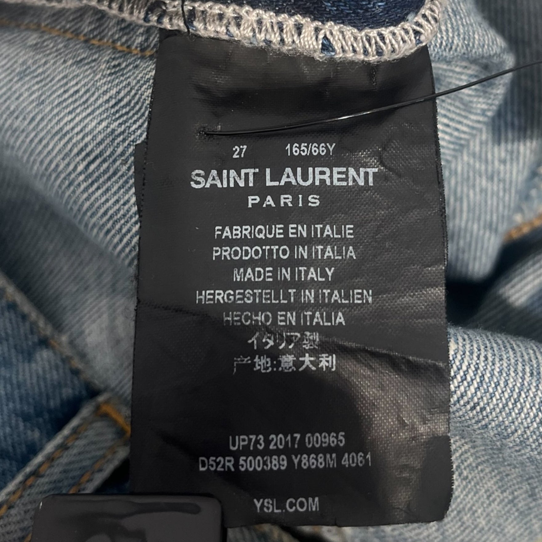 SAINT LAURENT/Straight Pants/27/Denim/BLU/KNEE SLIT PATCH LIGHTWASH view 4