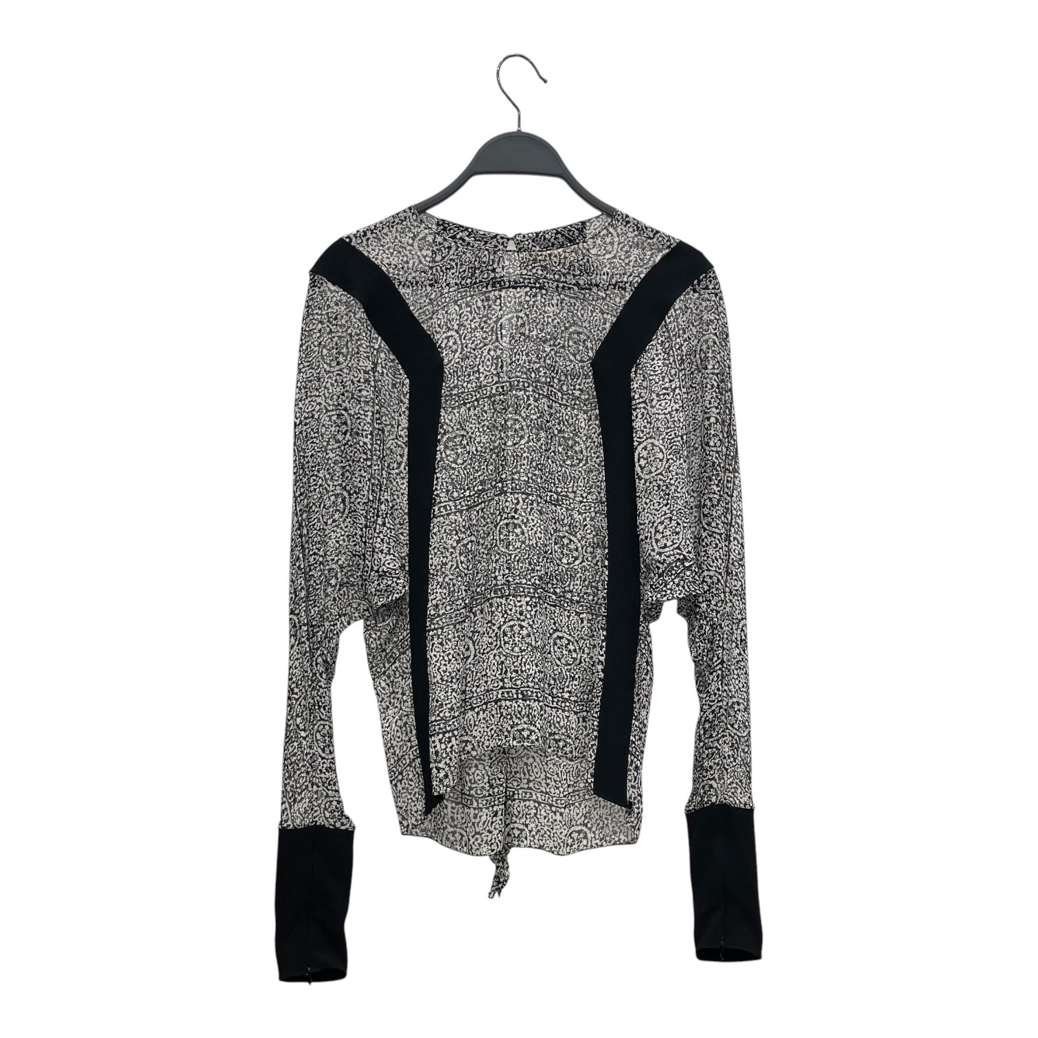 BALENCIAGA/LS Shirt/38/Stripe/Rayon/BLK/OPEN BACK DOUBLE VERTICAL ZIG view 1
