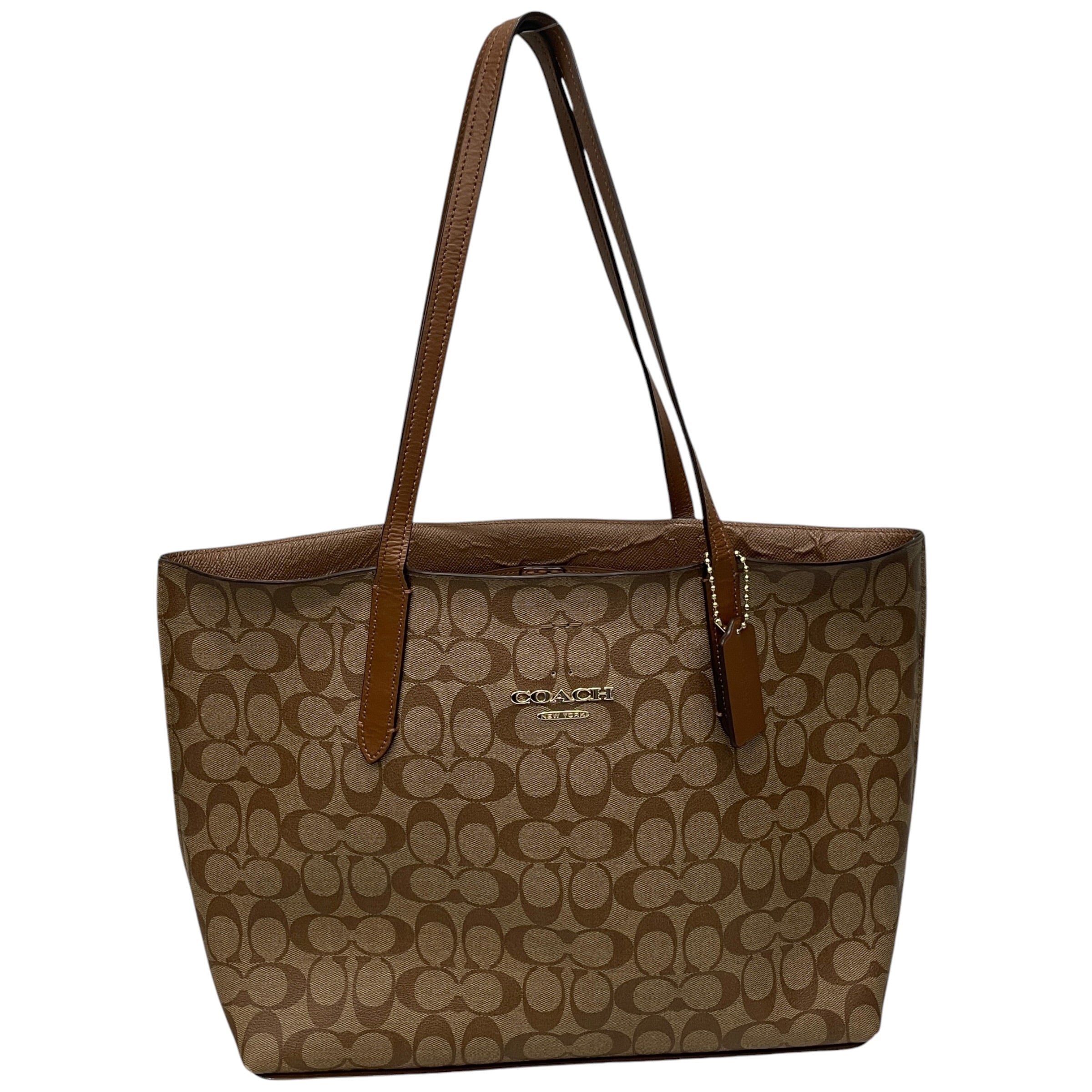 COACH/Tote Bag/Monogram/Leather/BRW/City/As Is view 1