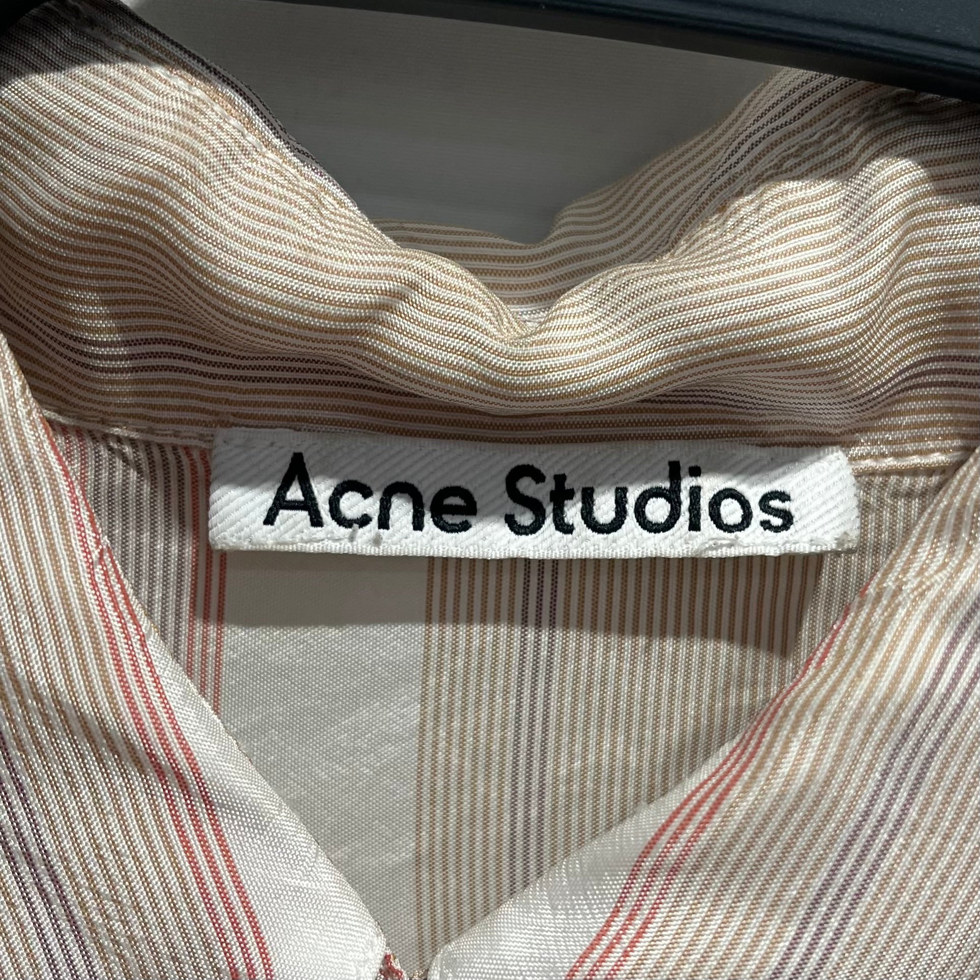 Acne Studios/SS Shirt/36/Cotton/MLT/Stripe/Red gold silver stripe view 3