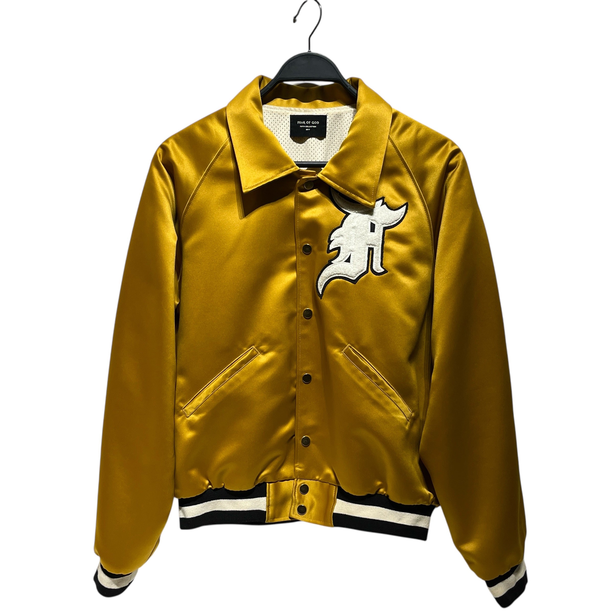FEAR OF GOD/Jacket/M/Nylon/GLD/fifth collection logo bomber view 1