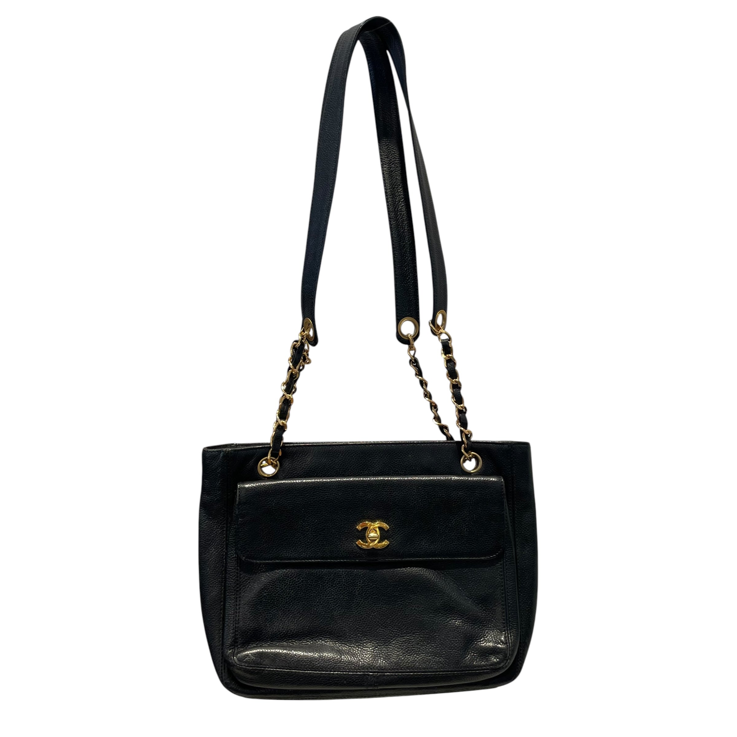 CHANEL/Tote Bag/Leather/BLK/Chanel Vintage Tote bag view 1