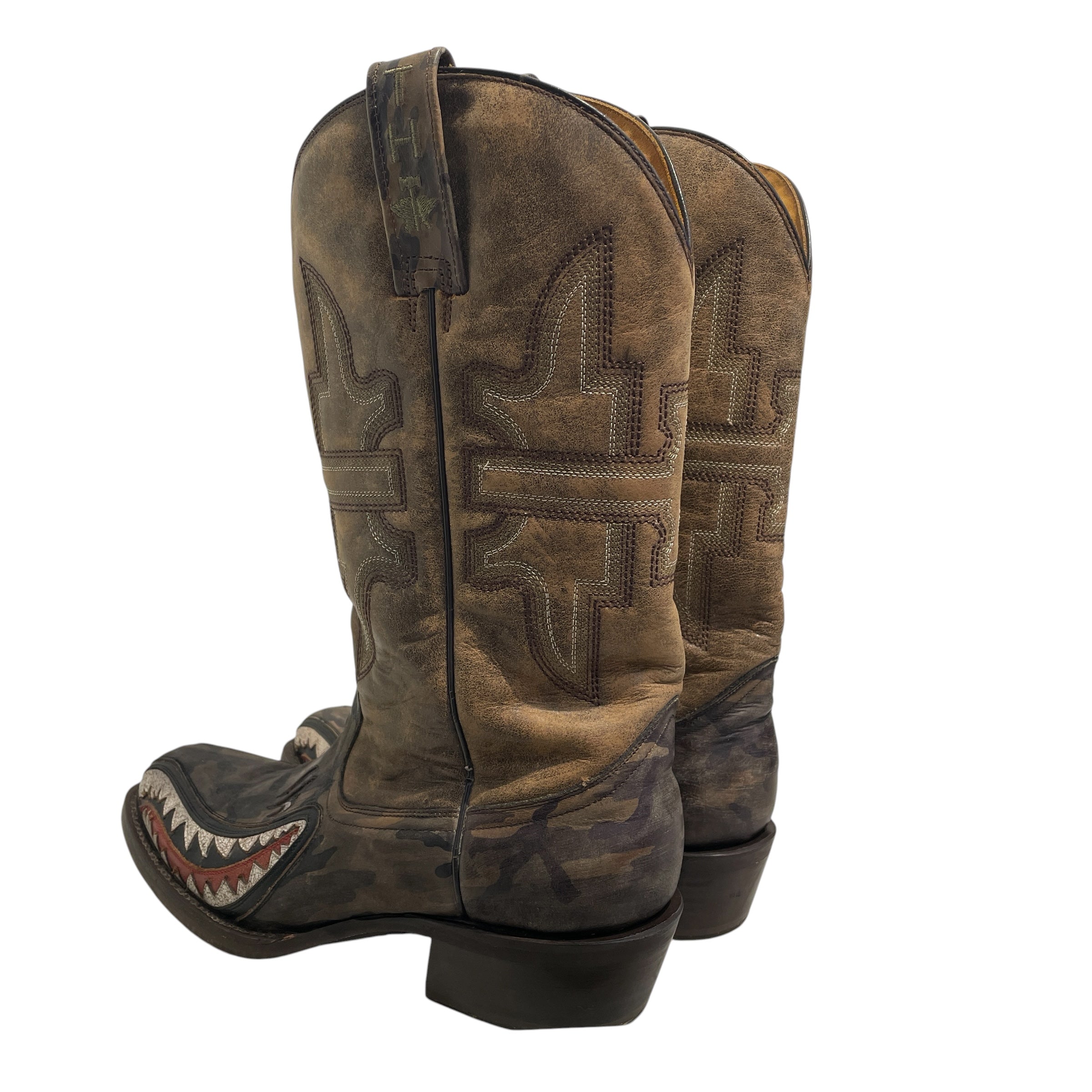 Tin Haul/Cowboy Boots/US 9/Animal Pattern/Leather/BRW/sharky boots view 2