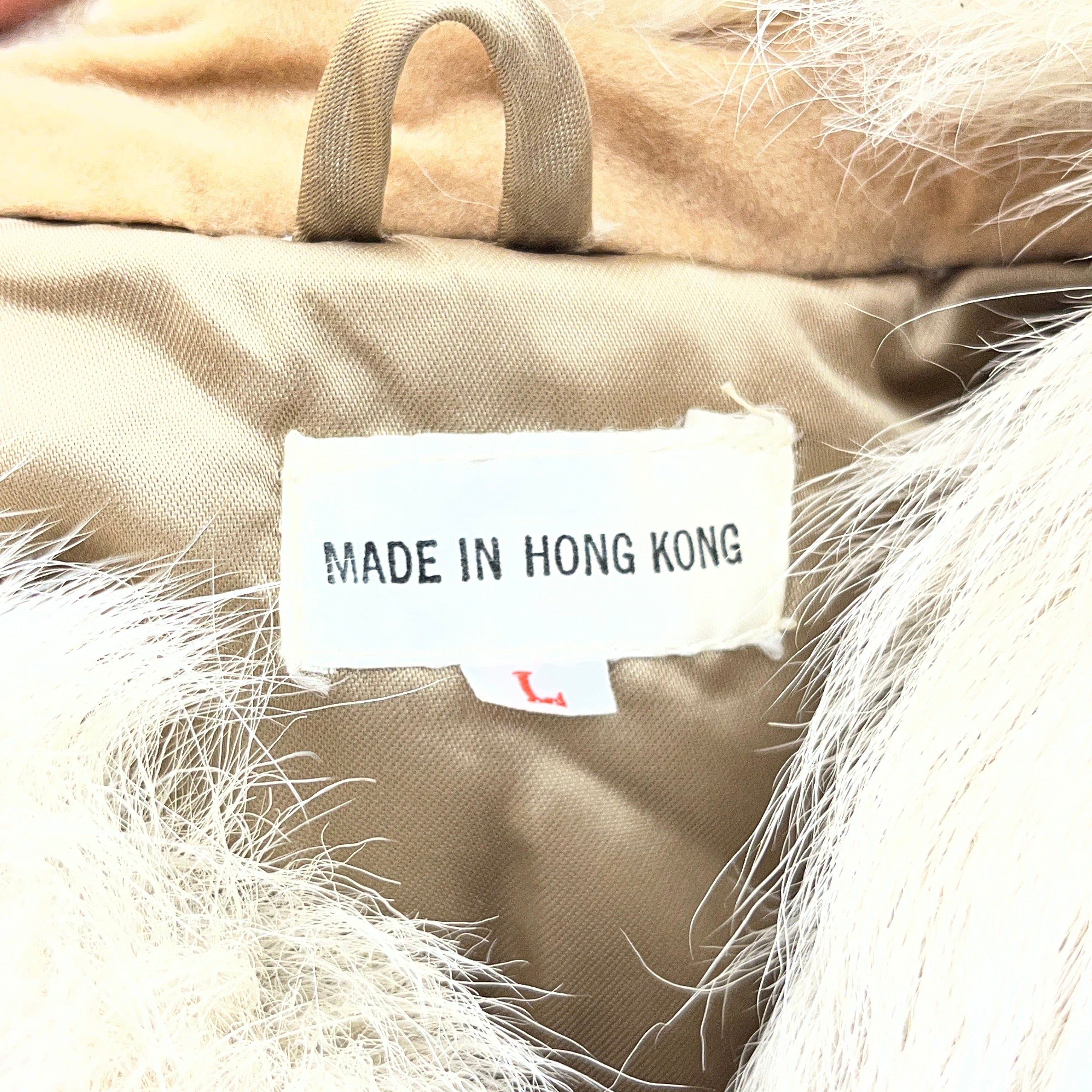 Vintage/Coat/L/BEG/White Collar/ Rabbit Fur view 3