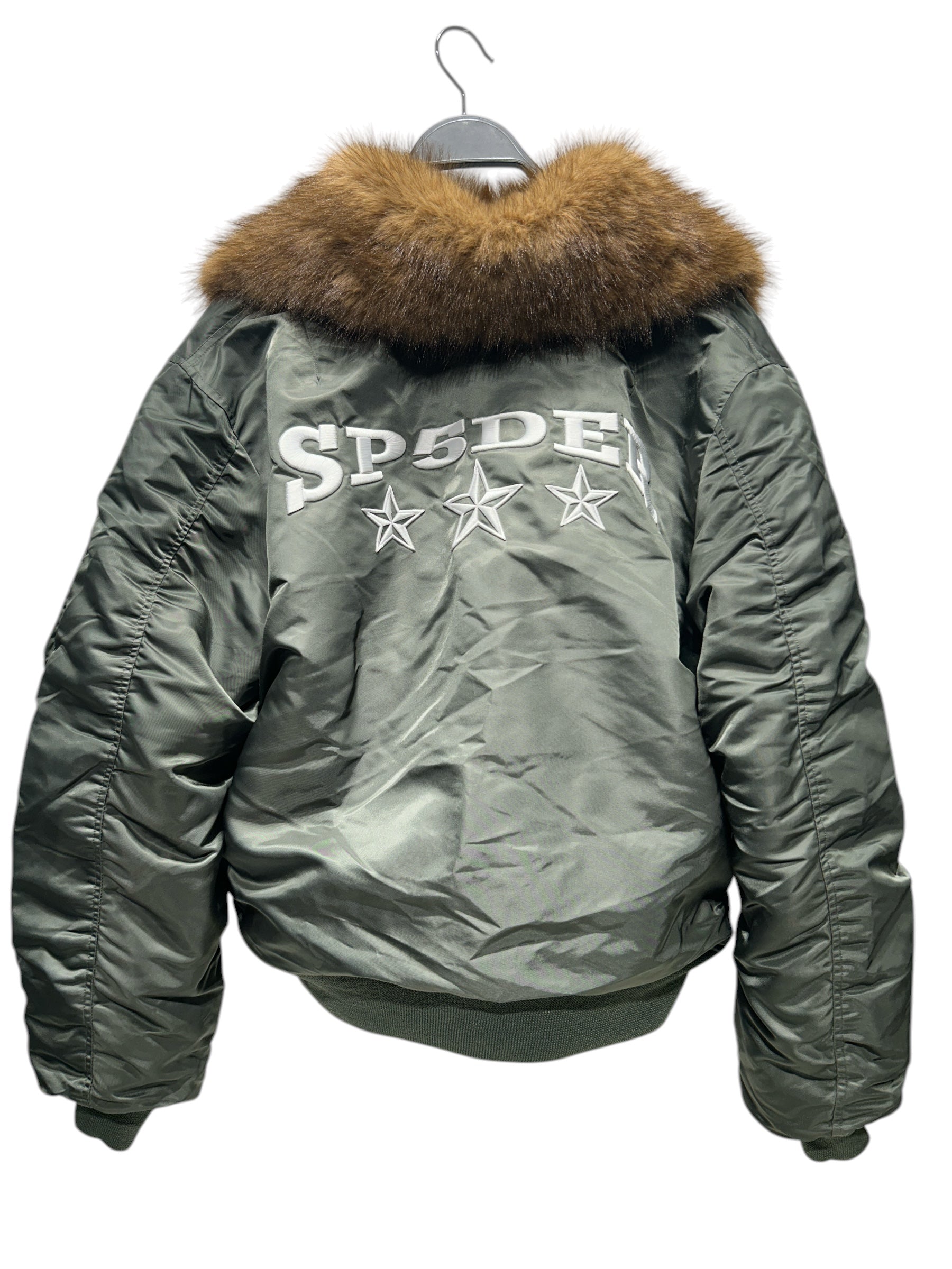Sp5der/Jacket/L/Nylon/GRN/FAUX FUR TRIM view 2