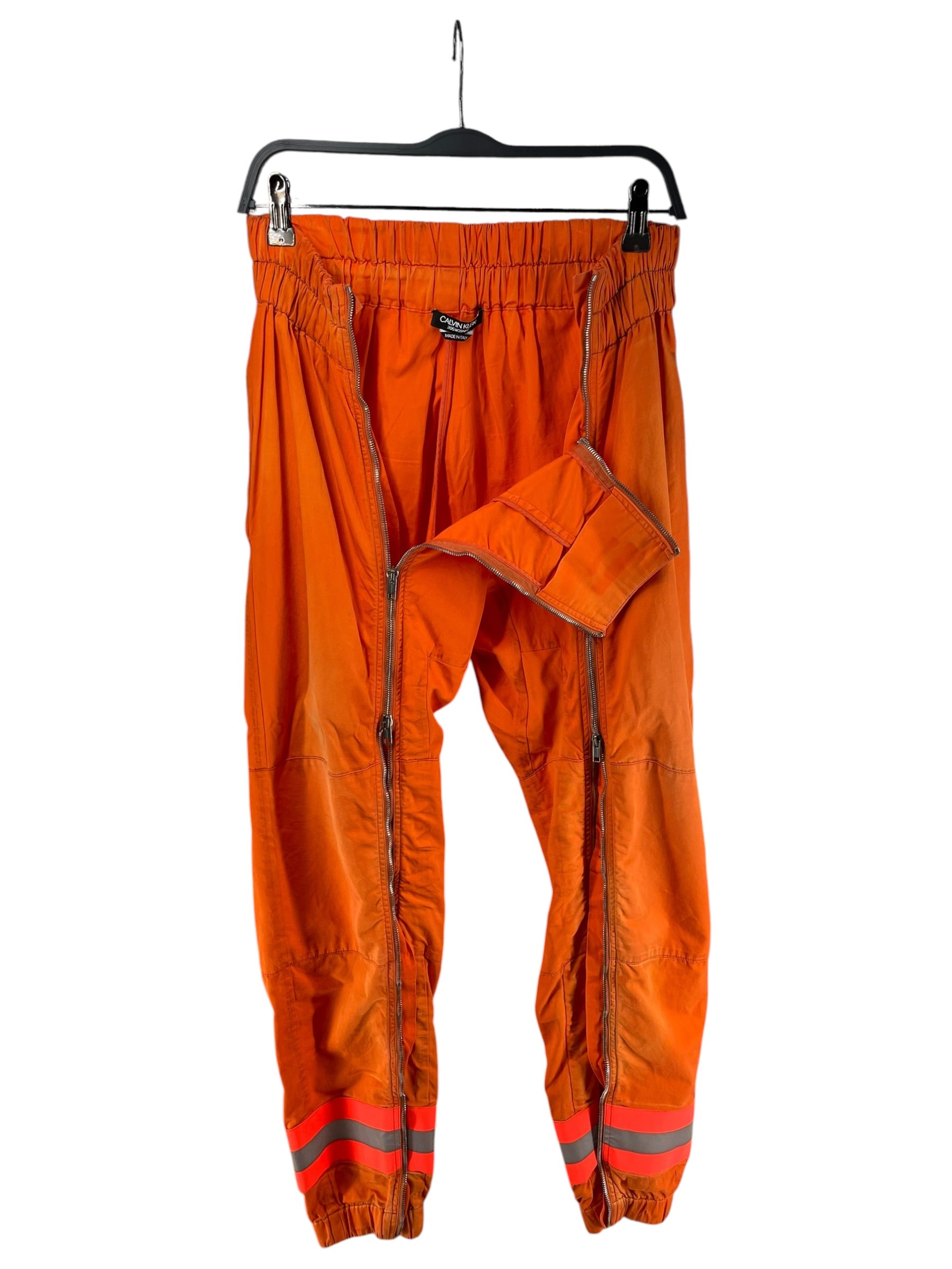 Calvin Klein 205W39NYC/RAF SIMONS/Straight Pants/XS/Cotton/ORN/RUNWAY FIREMAN ZIP PANT view 7