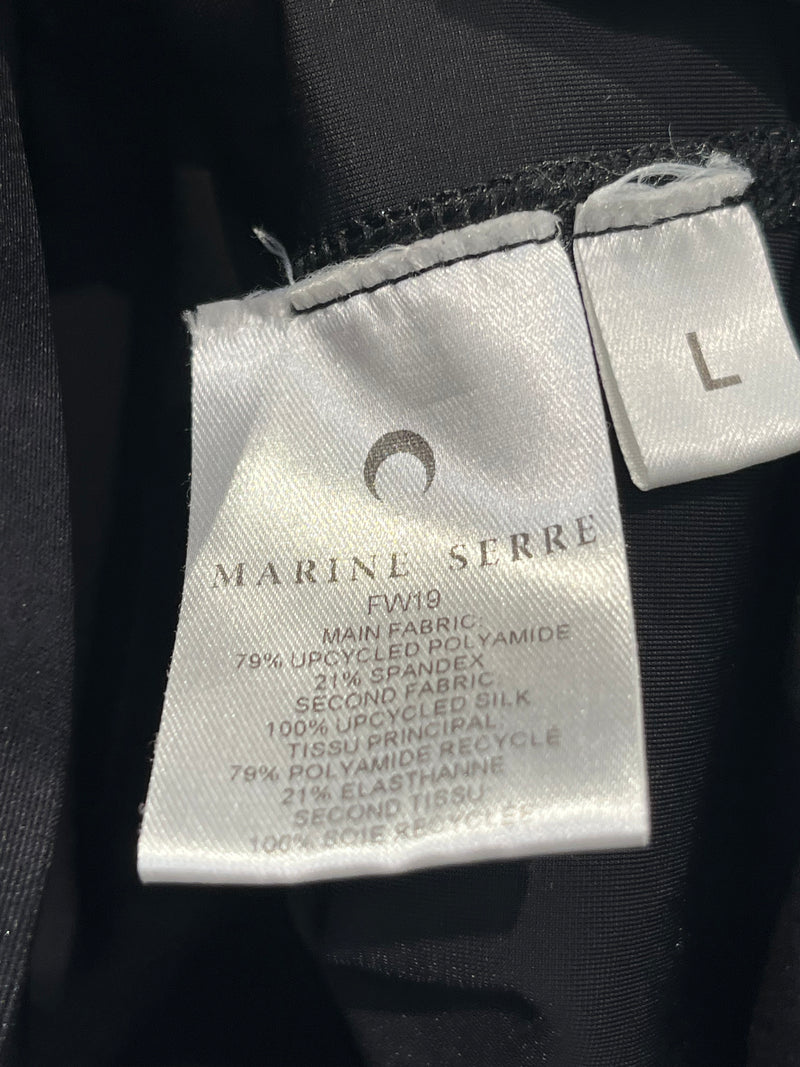 MARINE SERRE/LS T-Shirt/L/Acrylic/BLK/poly shirt w multicolor ties