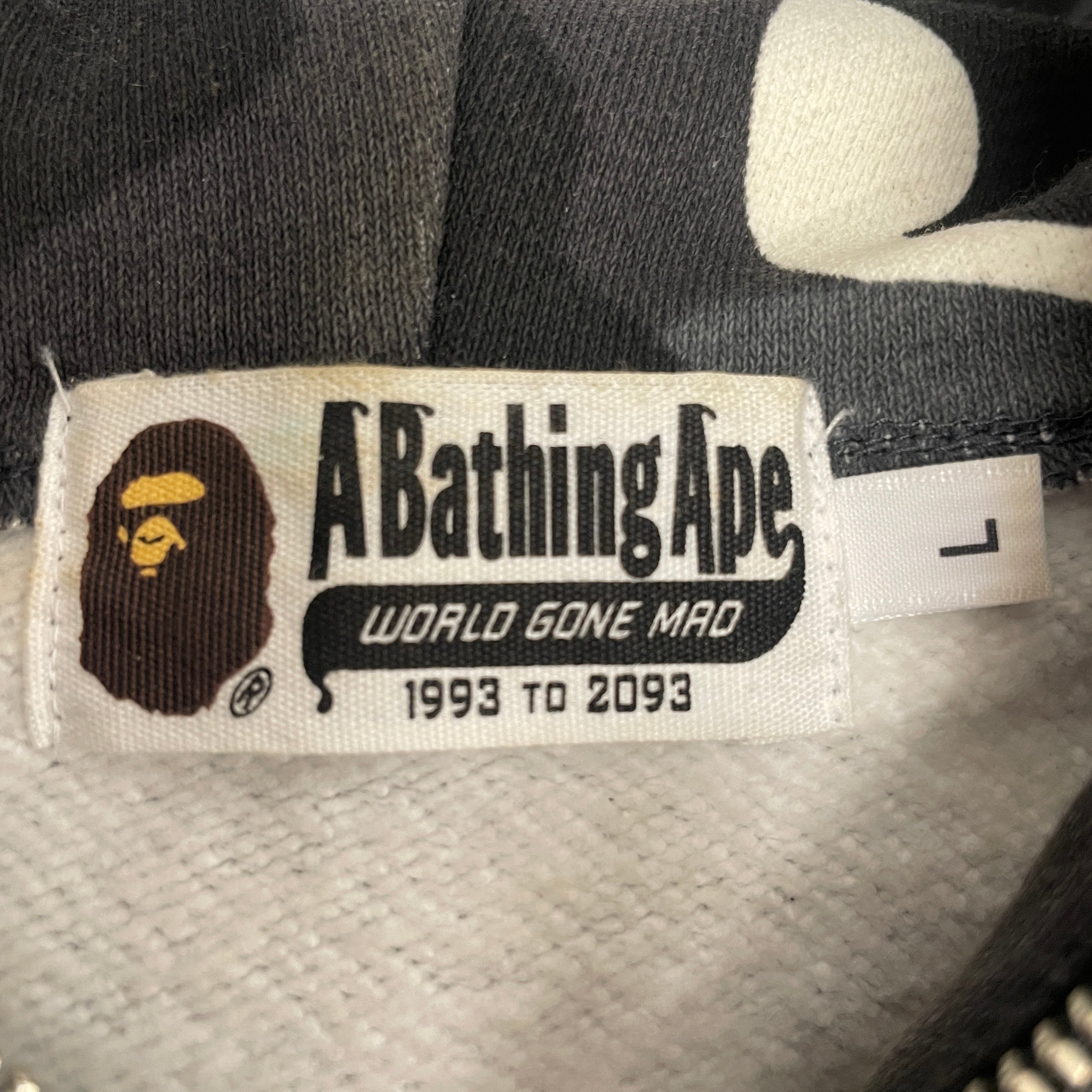 A BATHING APE/Hoodie/L/Camouflage/Cotton/BLK/SHARK TUNIC view 3