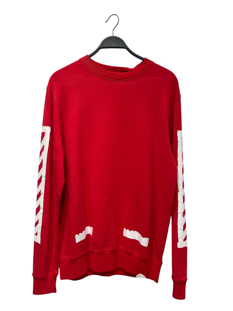 OFF-WHITE/Sweatshirt/S/Cotton/RED/BRUSHED LONG SLEEVE