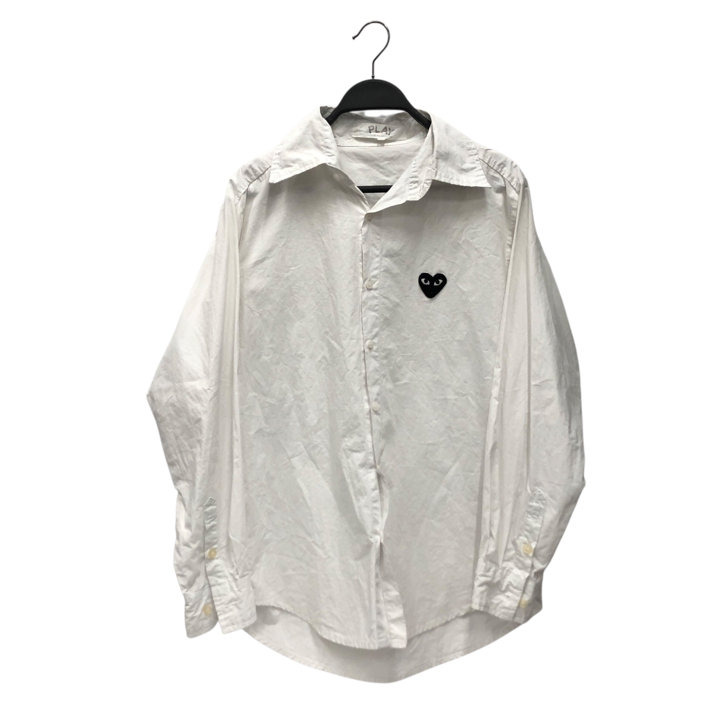 PLAY COMME des GARCONS/LS Shirt/L/Cotton/WHT/2009 black heart on chest view 1