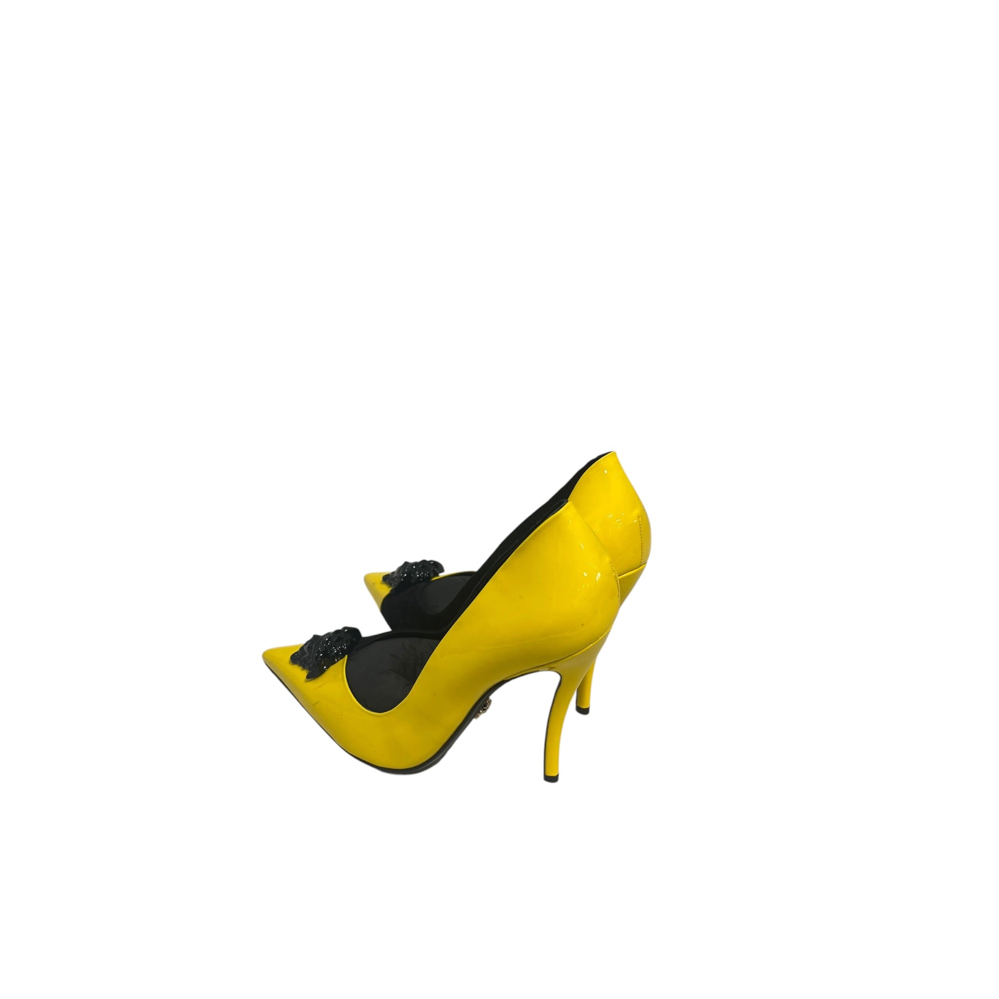 VERSACE/Heels/EU 40/Leather/YEL/Patent/LA MEDUSA BLK POINT TOE view 2