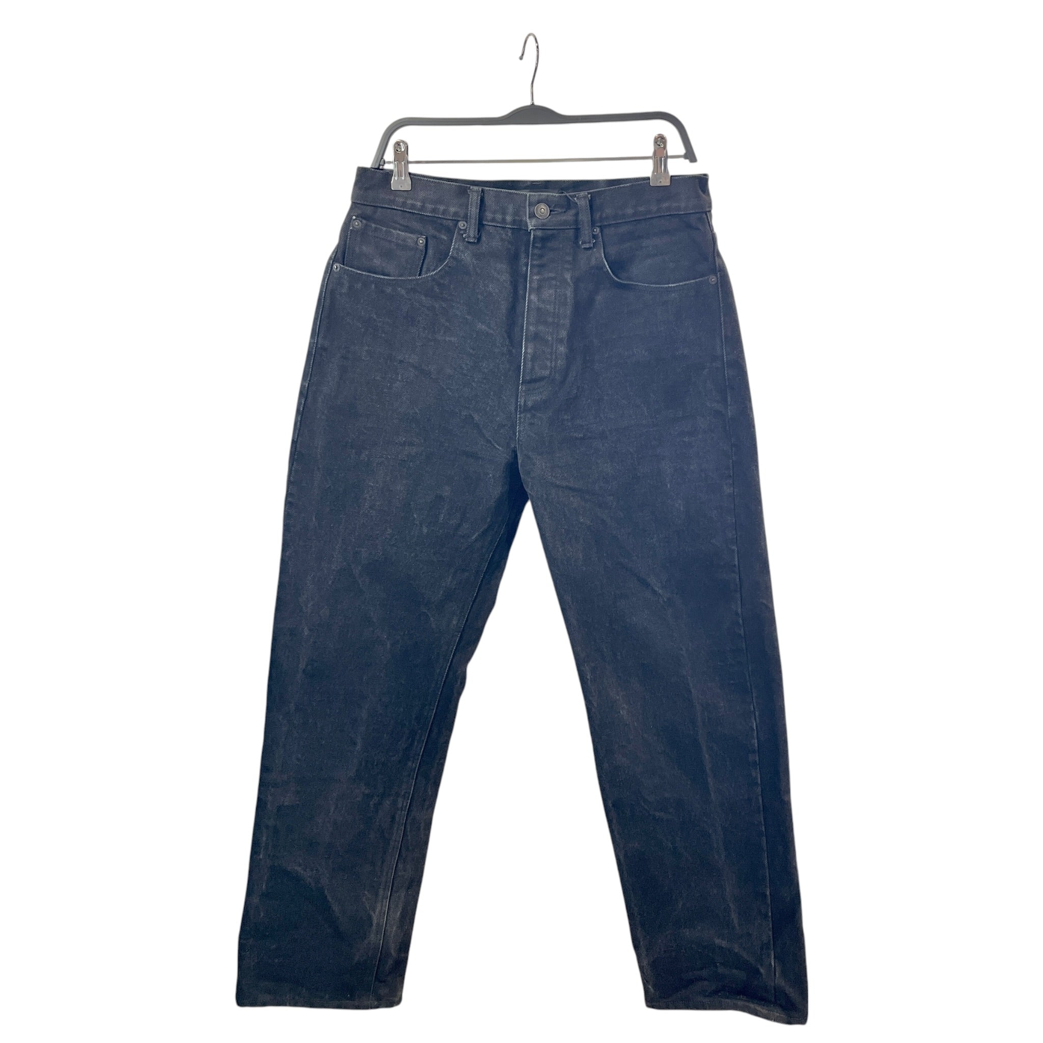 BALENCIAGA/Straight Pants/S/Denim/BLK/STACKED PLAIN JEANS BUTTON FLY view 1