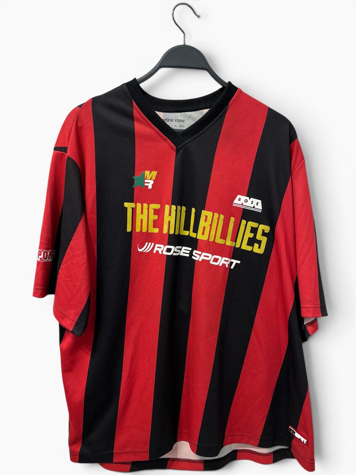 KENDRICK LAMAR/MARTINE ROSE/T-Shirt/L/Polyester/RED/Stripe/THE HILLBILLIES TOUR JERSEY view 1