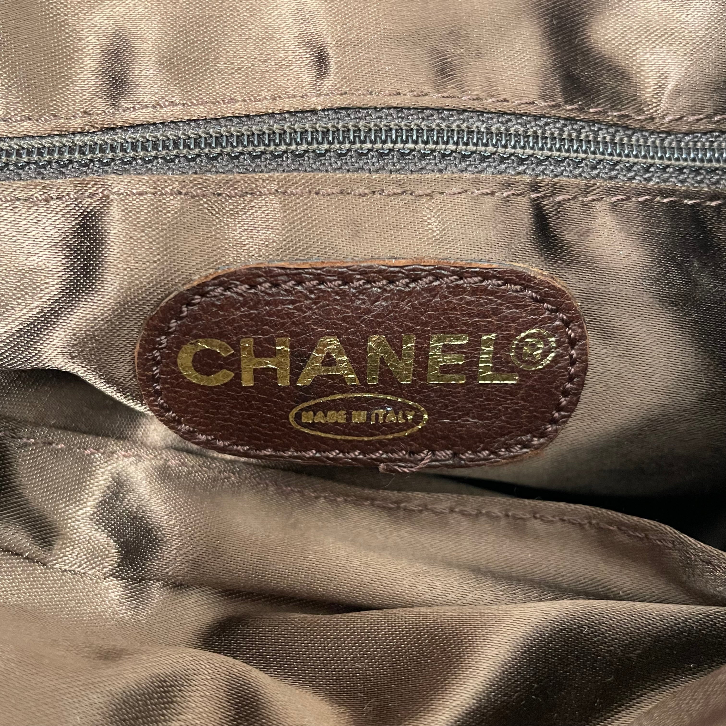 CHANEL/Hand Bag/Border/Suede/BRD/BROWNLEATHERHANDLE view 5