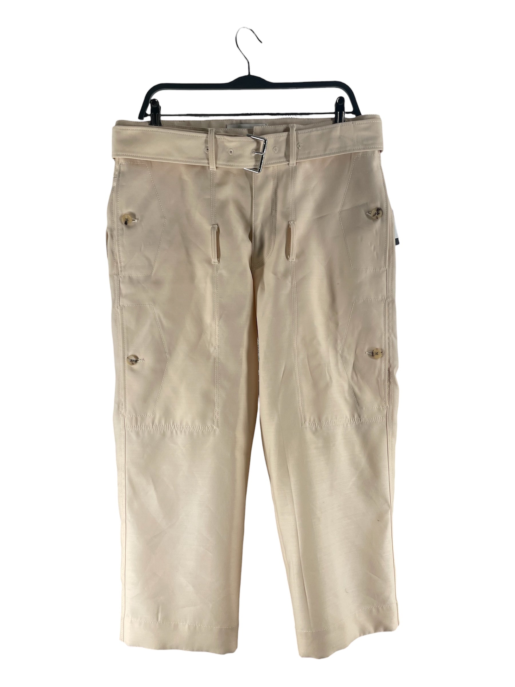 LANVIN/Straight Pants/48/Cotton/CRM/Button Fly/DOUBLE BELT HEM 23CM SZ.48 view 1
