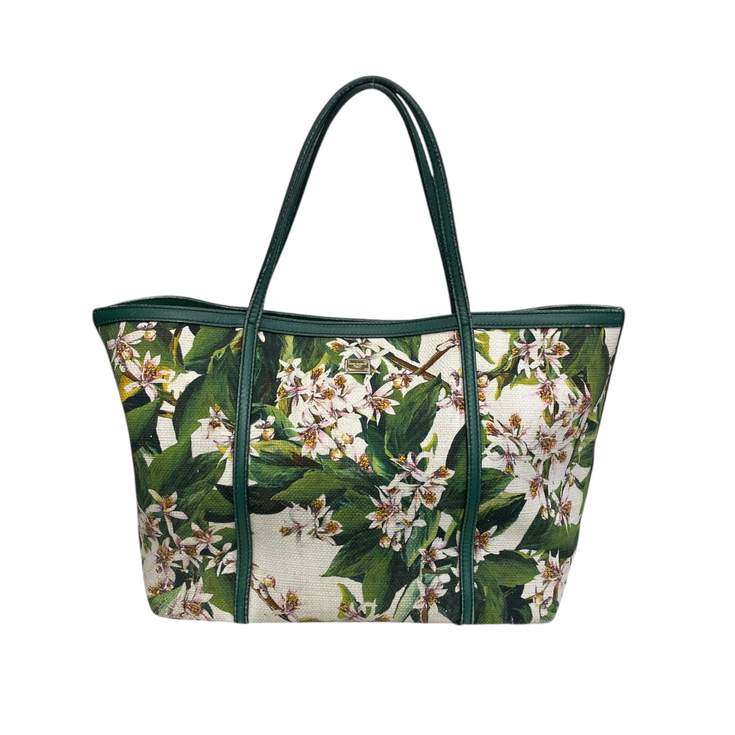 DOLCE&GABBANA/Tote Bag/OS/Floral Pattern/Cotton/MLT/GREEN LEATHER WITH FLORAL view 1