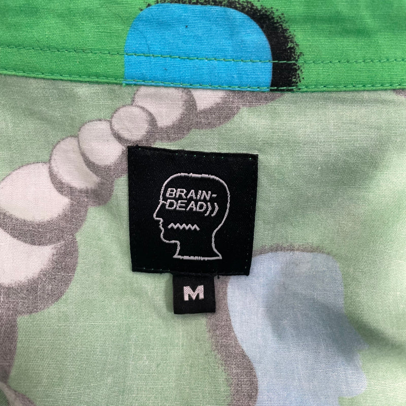 Brain Dead/LS Shirt/M/Cotton/GRN/All Over Print/Geometric Spheres