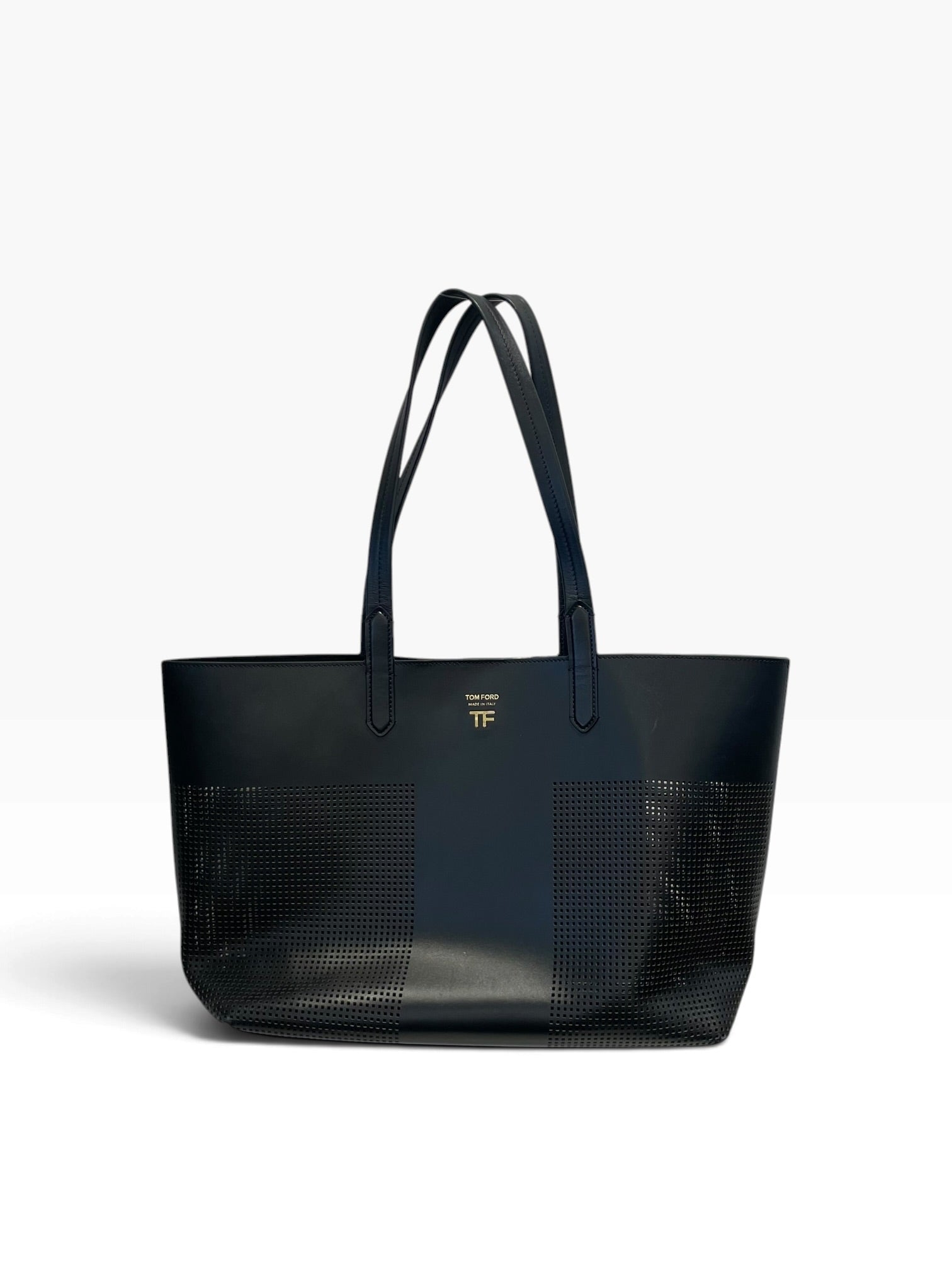 TOM FORD/Tote Bag/Leather/BLK/Tom Ford Perforated T Tote view 1