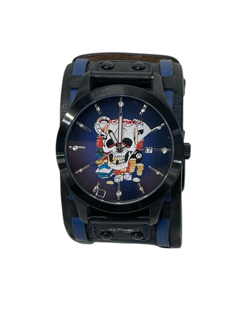 Ed Hardy/Watch/Black/Leather/