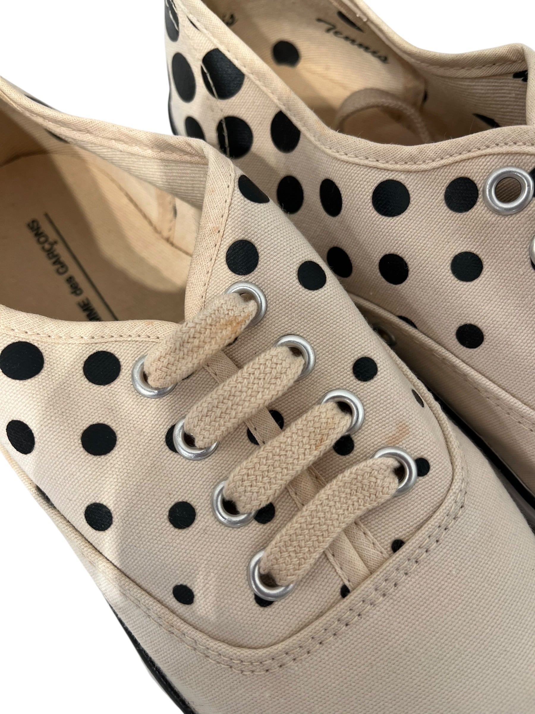 BATA/COMME des GARCONS/Low-Sneakers/US 6/Polka dot/CRM/TENNIS RIGE TOE BOX 6 view 5