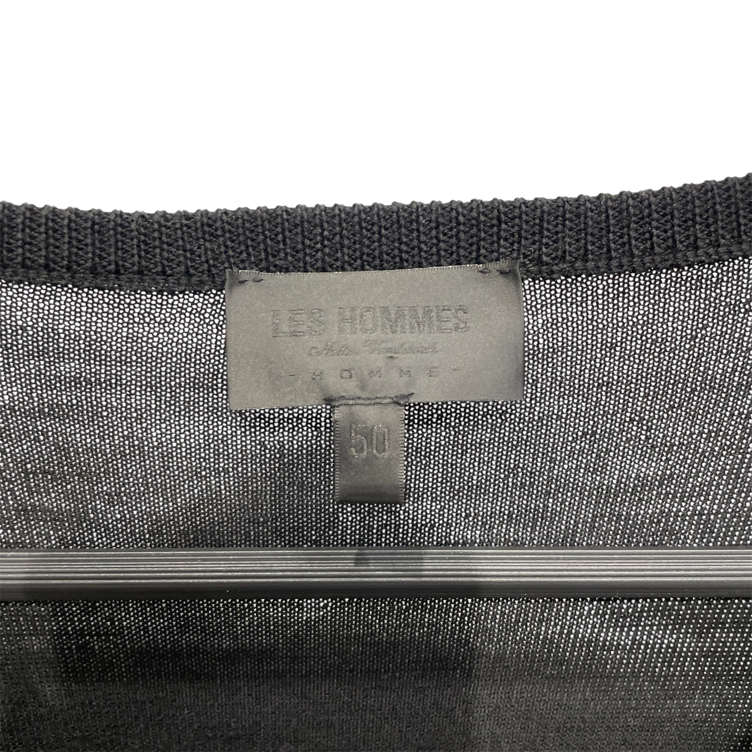 LES HOMMES/Sweater/50/Wool/BLK/CRISS CROSS view 3