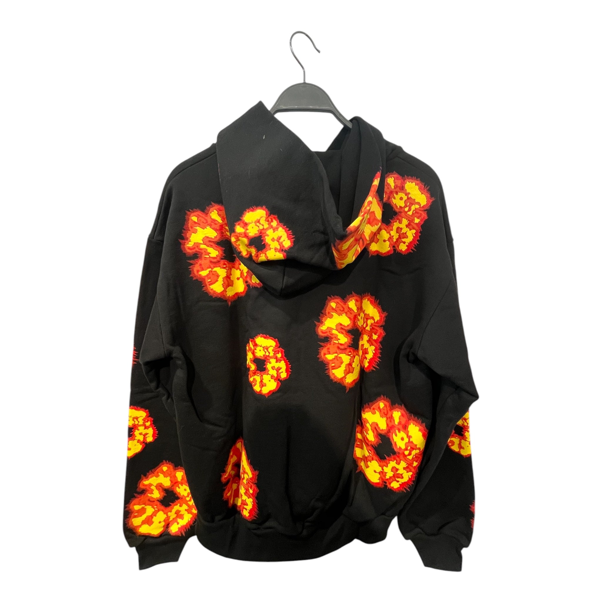 DENIM TEARS/Hoodie/M/All Over Print/Cotton/BLK/OFFSET TEARS RD/YLW WREATH (4) view 2