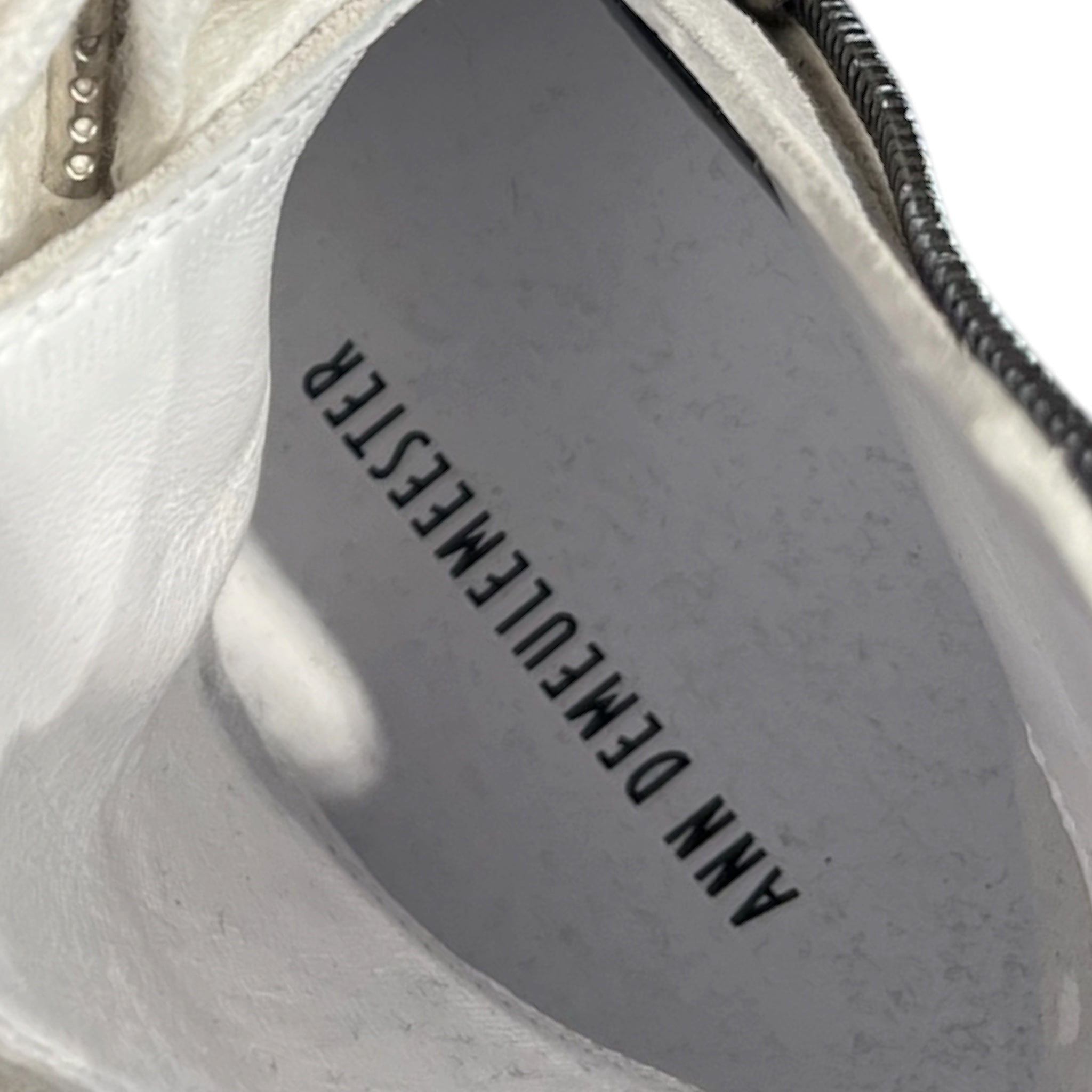ANN DEMEULEMEESTER/Hi-Sneakers/EU 35.5/Leather/WHT/SIDE ZIP METAL ON LACES view 3