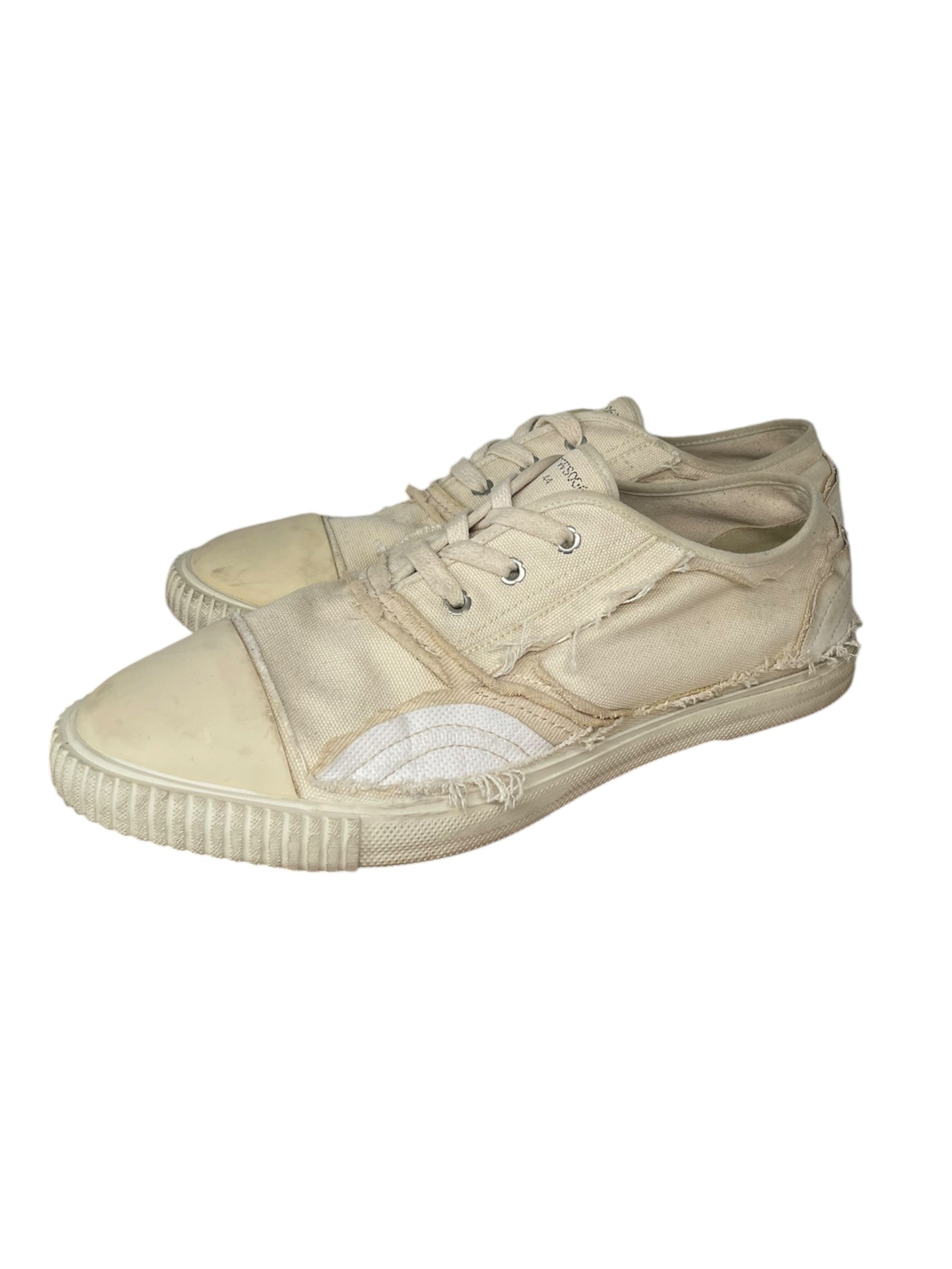 Maison Margiela/Low-Sneakers/US 11/Cotton/CRM/reconstructed lowtop view 2