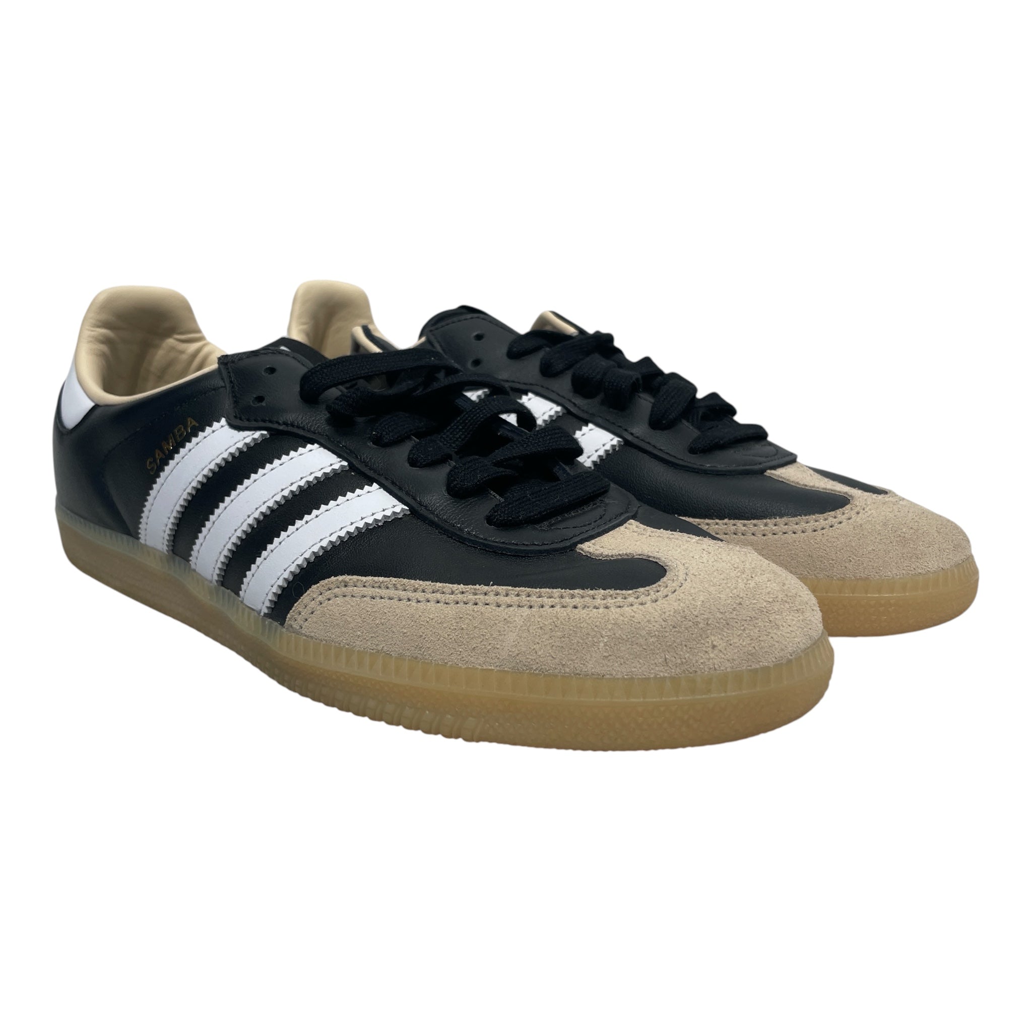 adidas/Low-Sneakers/US 9.5/Leather/BLK/SAMBAS/BEIGESUEDE view 1