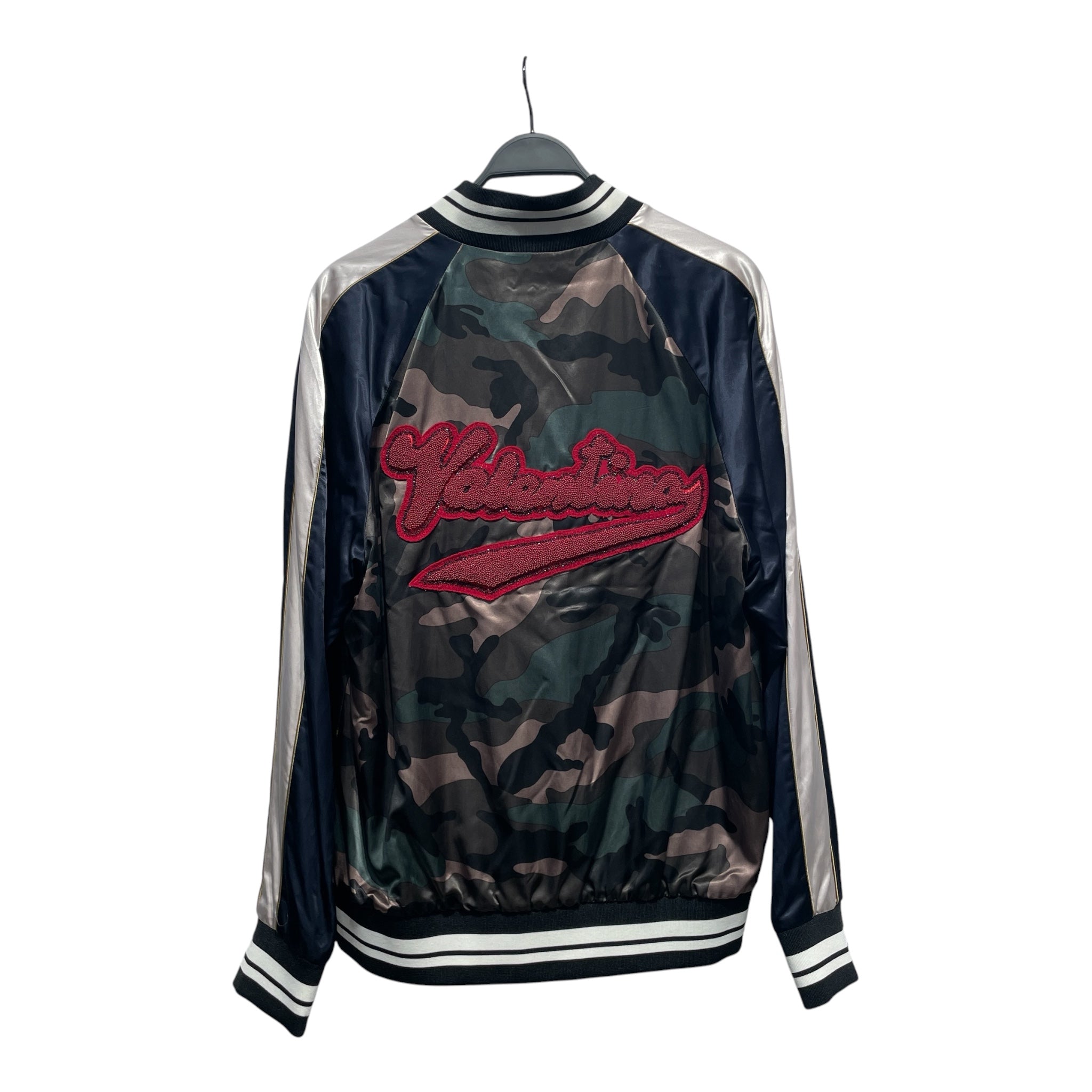 VALENTINO/Souvenir Jkt/54/GRN/Camouflage/camo beaded logo view 2