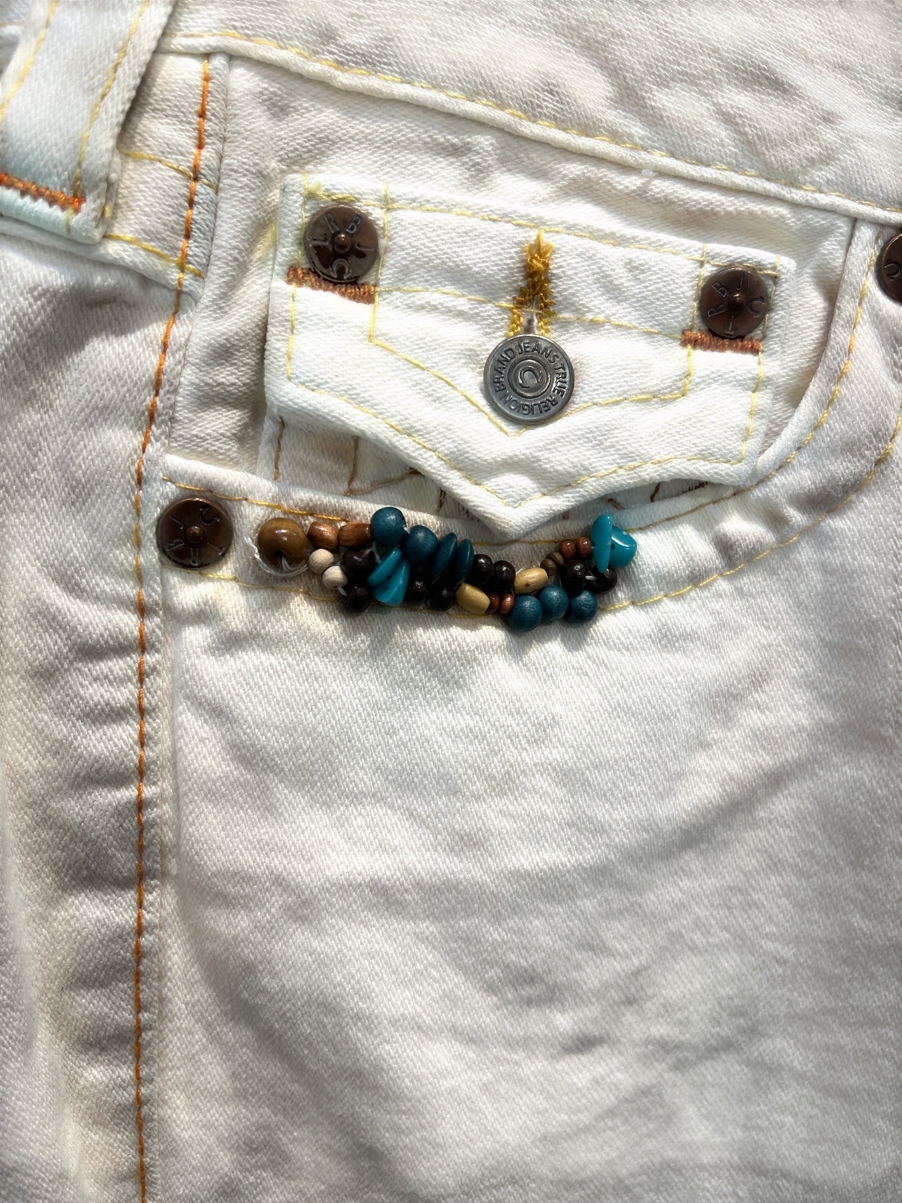TRUE RELIGION/Shorts/29/Cotton/CRM/COLOR BEADED POCKETS view 3
