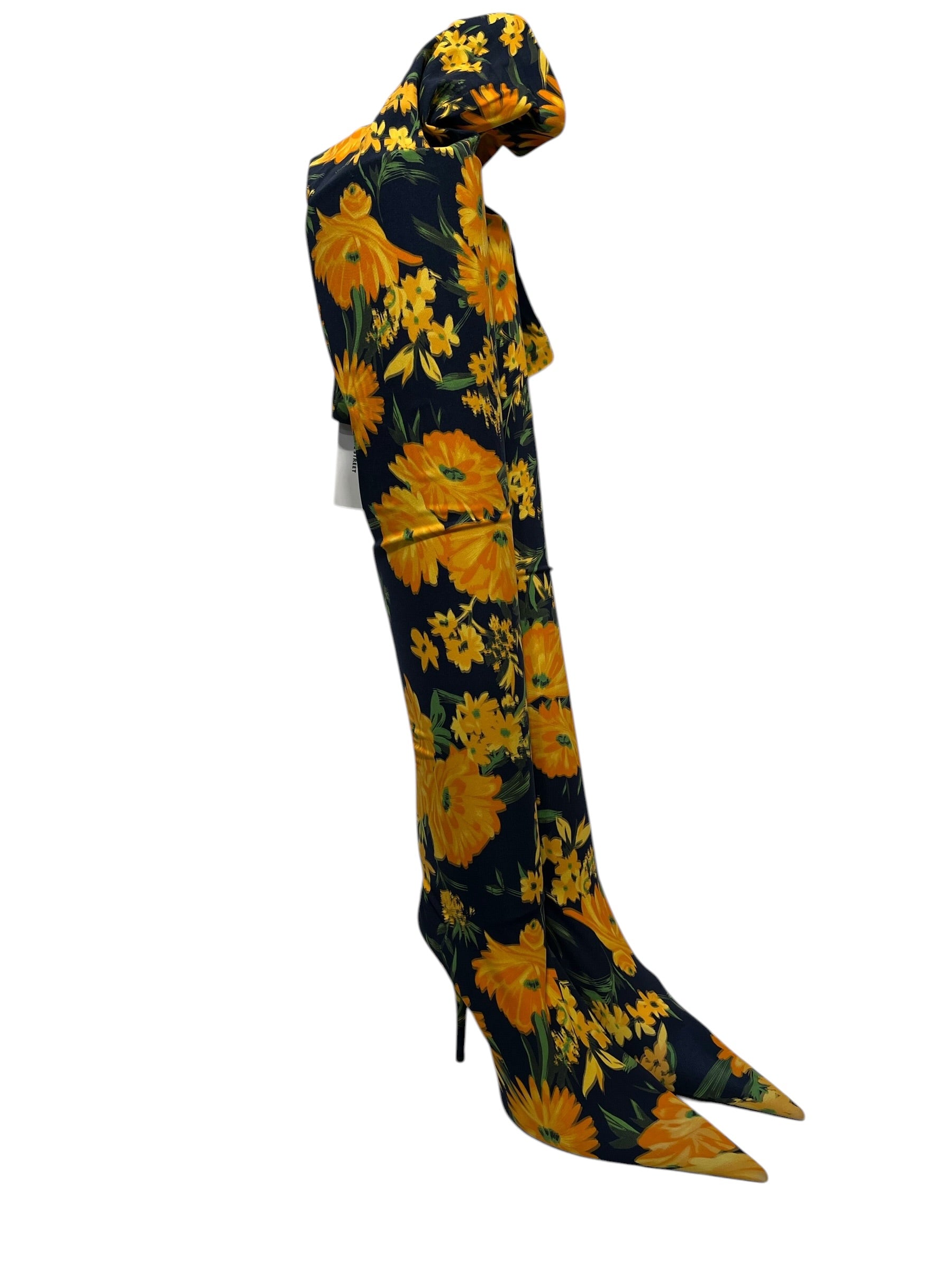 BALENCIAGA/Heels/EU 38/Floral Pattern/Polyester/YEL/balenciaga floral heels view 1