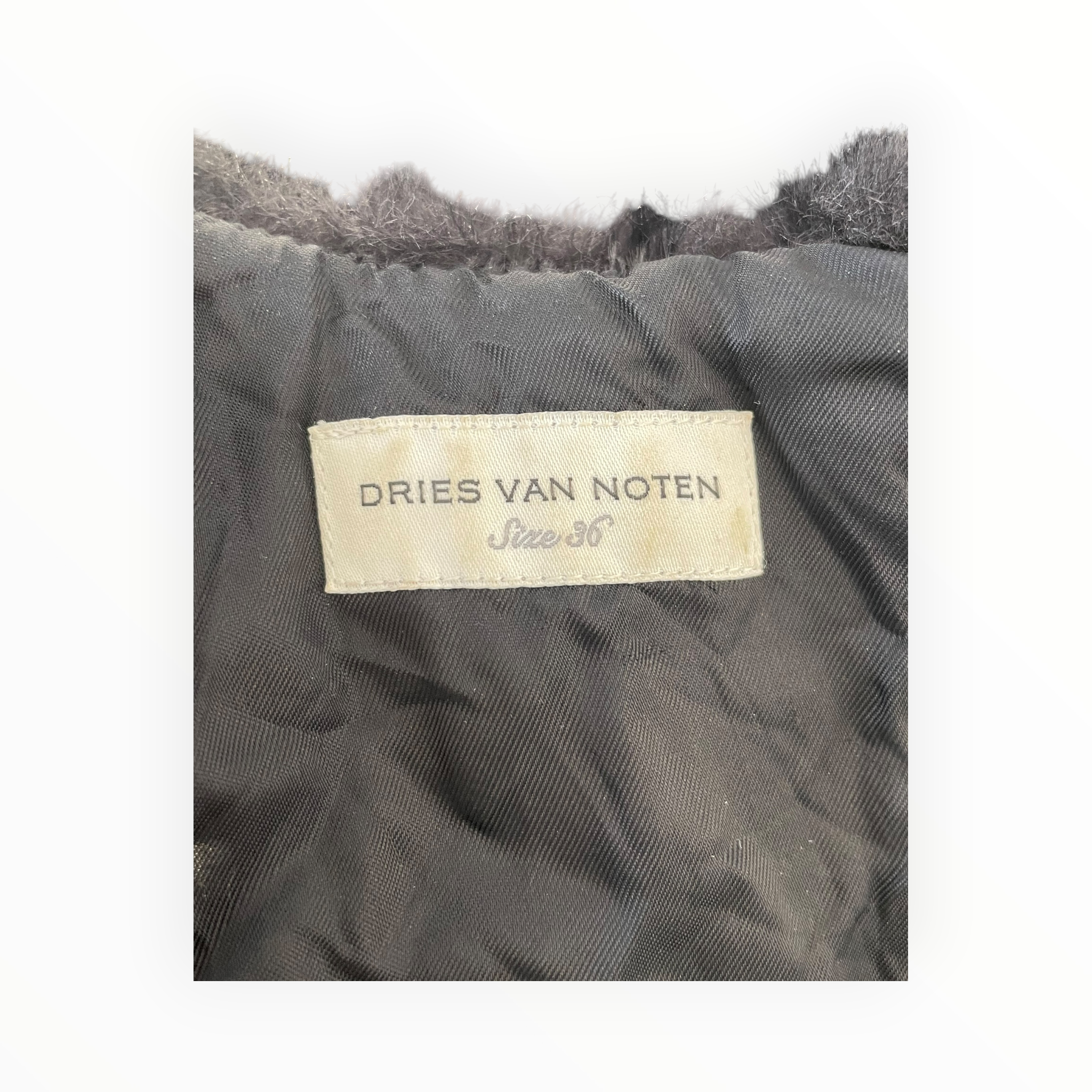 DRIES VAN NOTEN/Blouse/36/Polyester/BLK/FAUX FUR TOP view 3