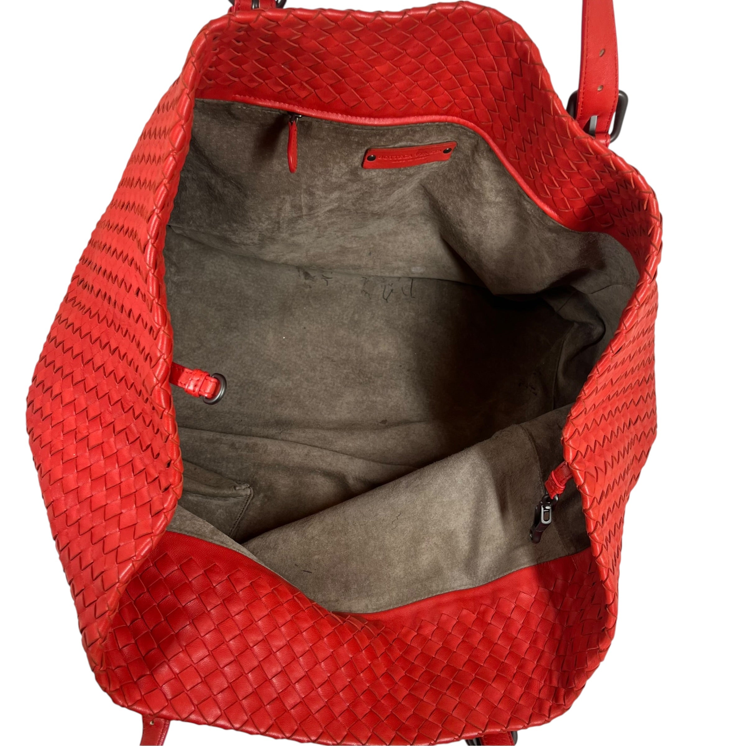 BOTTEGA VENETA/Tote Bag/Leather/RED/Intrecciato Medium Tote view 4