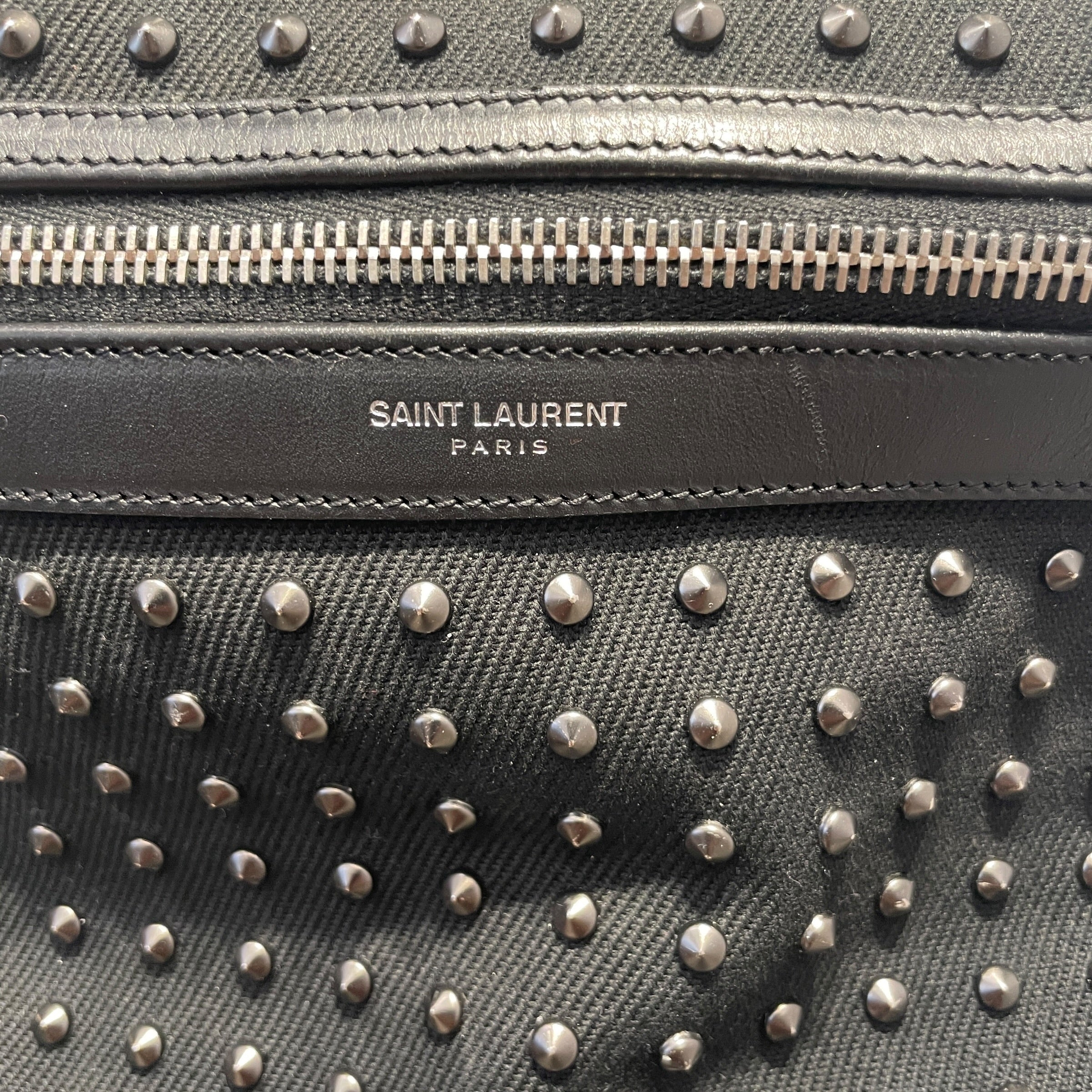 SAINT LAURENT/Backpack/Cotton/BLK/STUDDS view 4