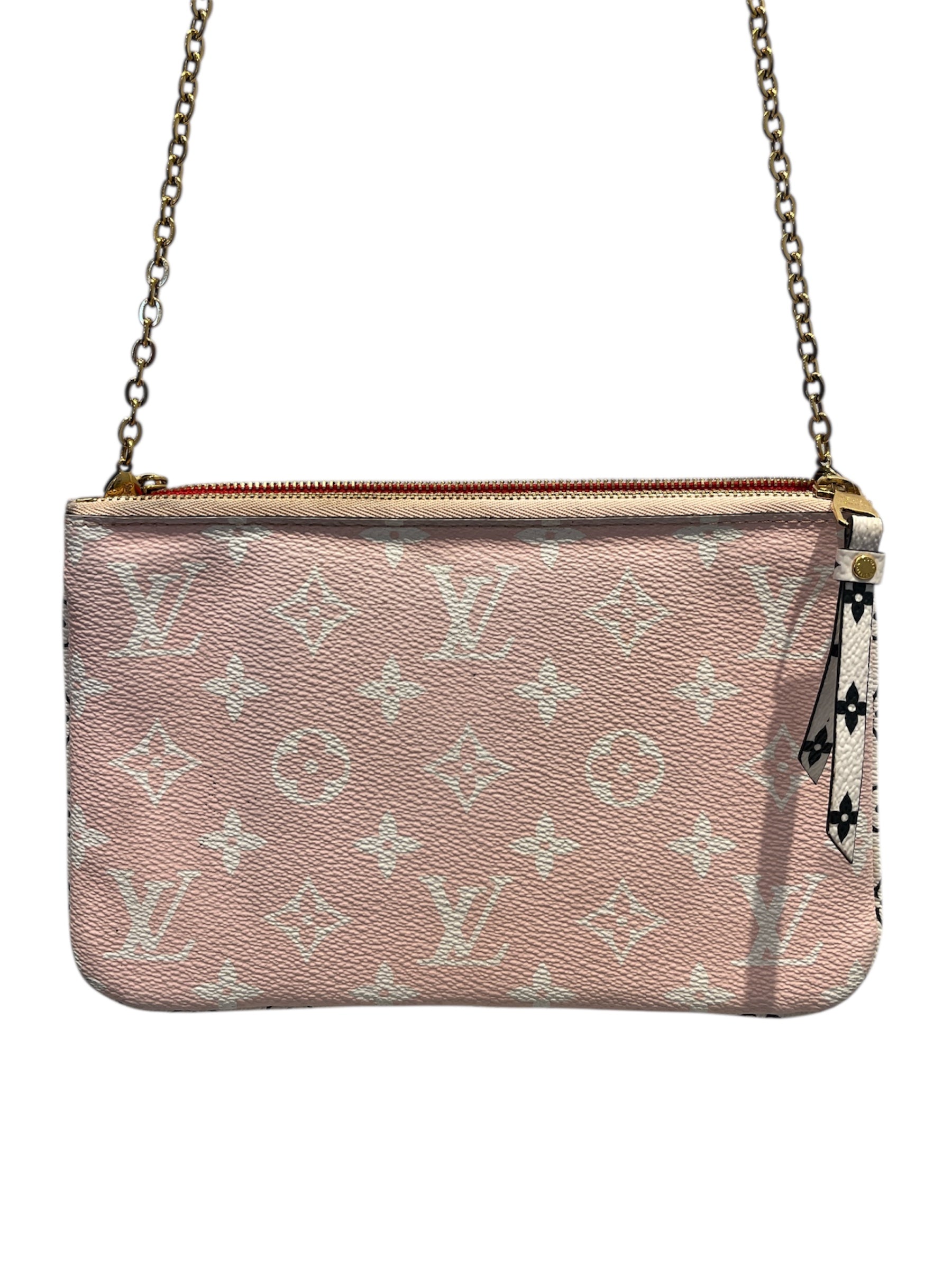 LOUIS VUITTON/Bag/Monogram/Leather/RED/RED/WHT DOUBLE ZIP POCHETTE view 2
