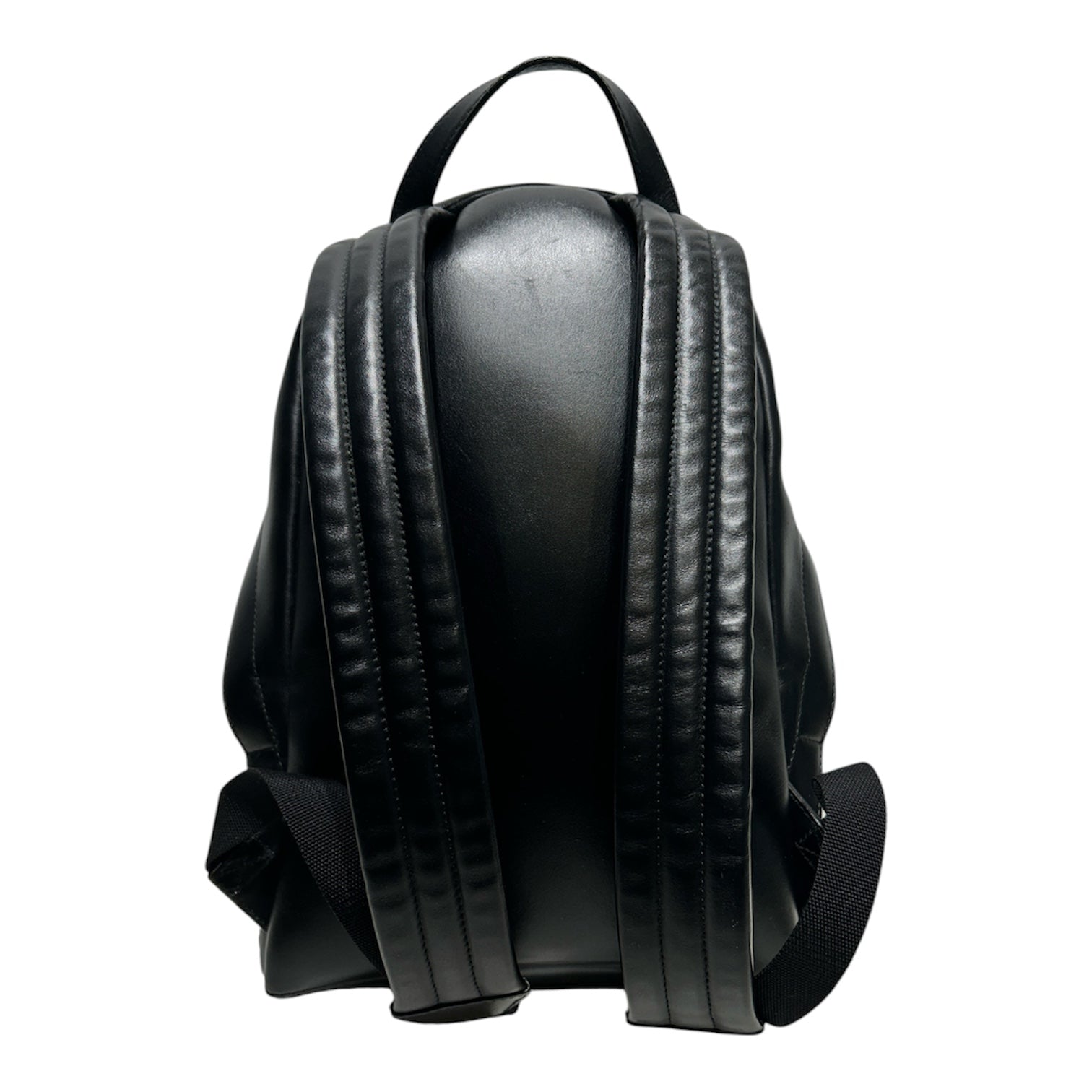 BALENCIAGA/Backpack/Leather/BLK/RED CURSIVE LOGO FRONT view 2