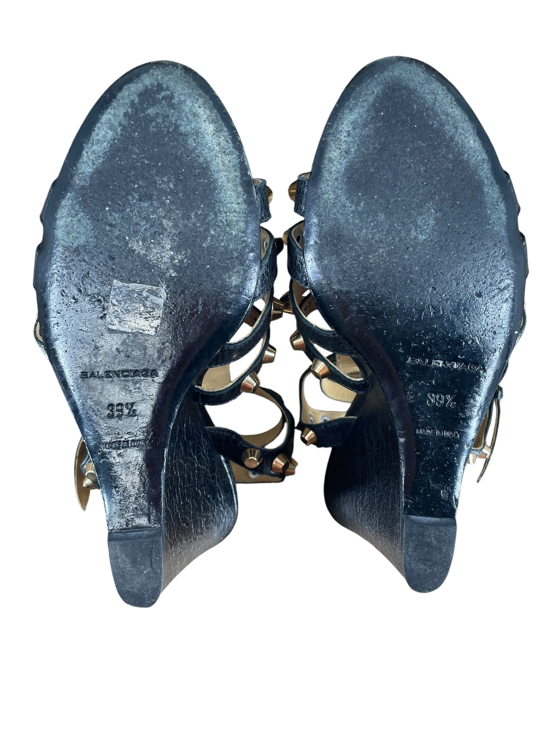 BALENCIAGA/Heels/US 8/Leather/BLK/GLADIATOR WEDGE view 5