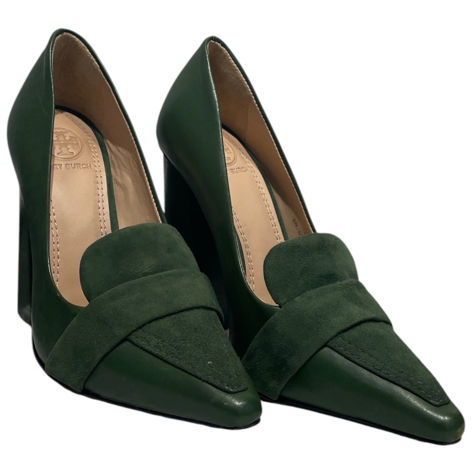 TORY BURCH/Heels/US 5.5/Suede/GRN/Green Suede Smith Pumps view 1