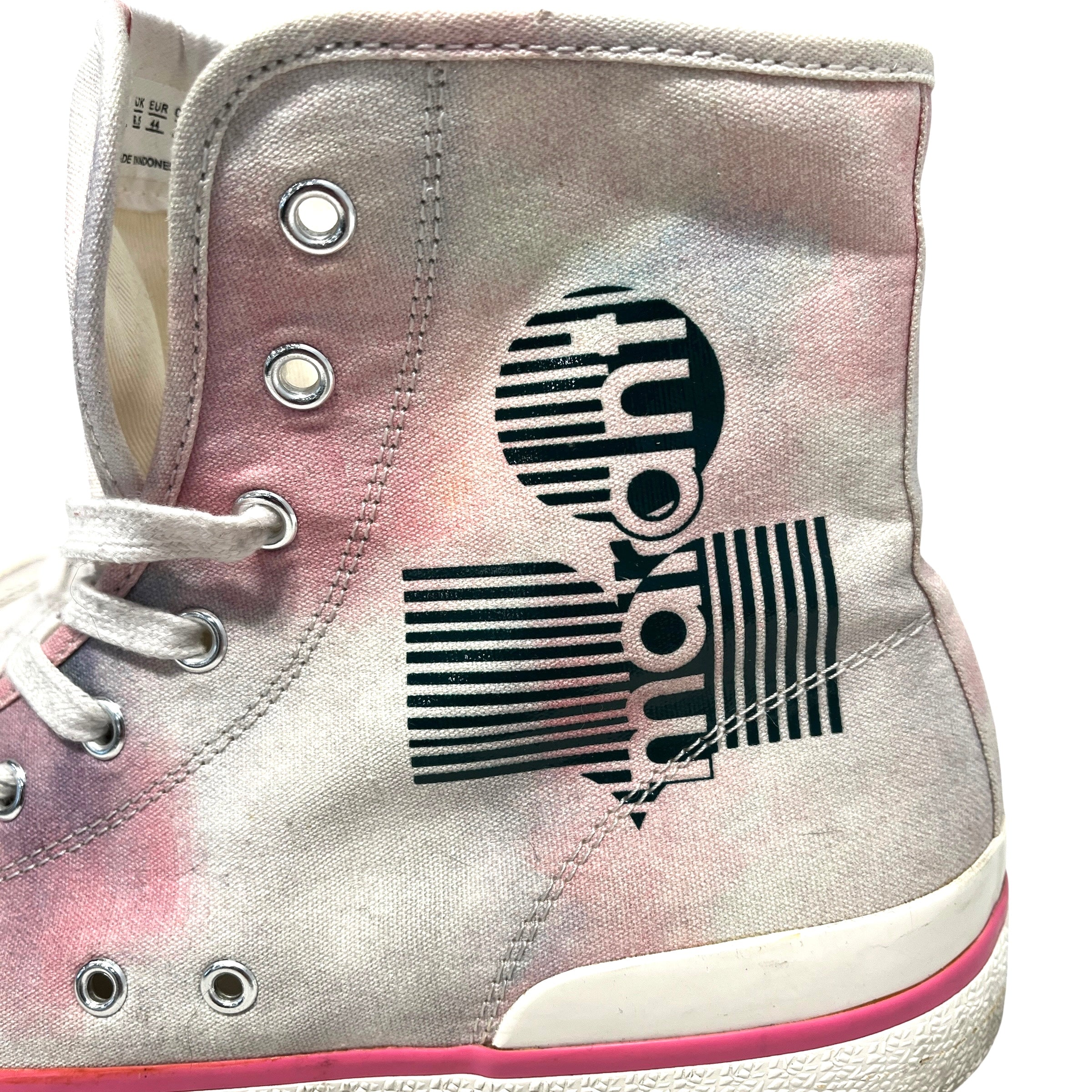 ISABEL MARANT/Hi-Sneakers/US 10/Graphic/Cotton/CRM/pink outline green logo view 15